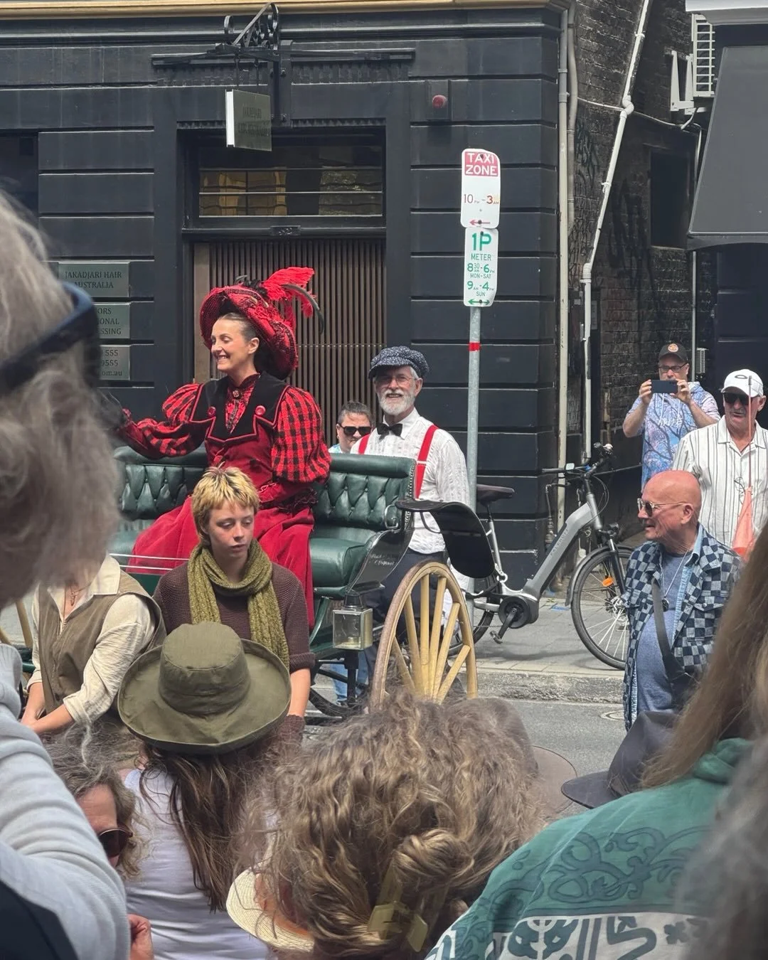 Today the culmination of the work of Bob Brown, Paul Thomas and the Amy Sherwin Foundation&hellip;Murray St filled with onlookers to watch the reenactment of Amy&rsquo;s return to her home of Tasmania after a stellar international career in the late 