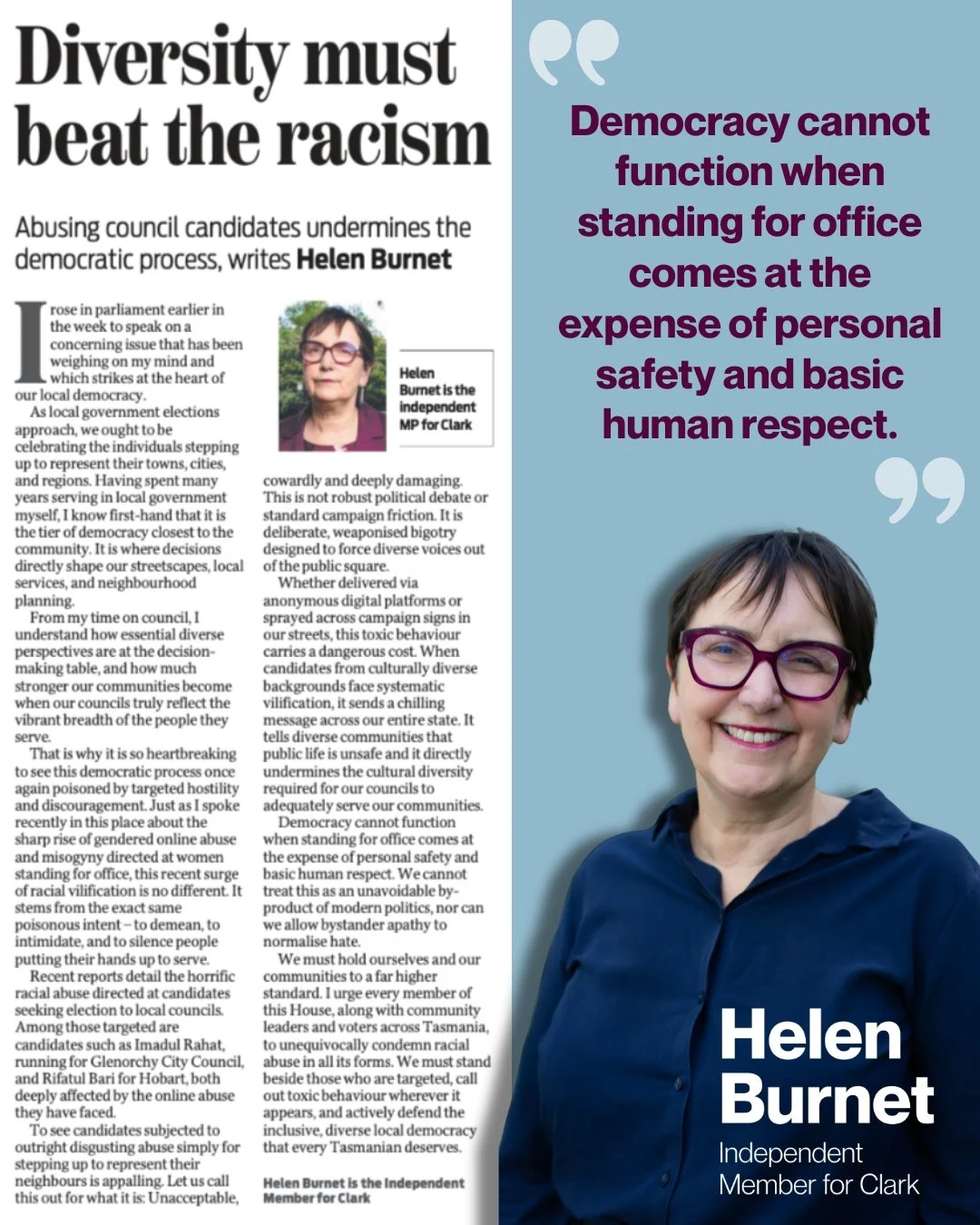 Abusing council candidates undermines the democratic process.