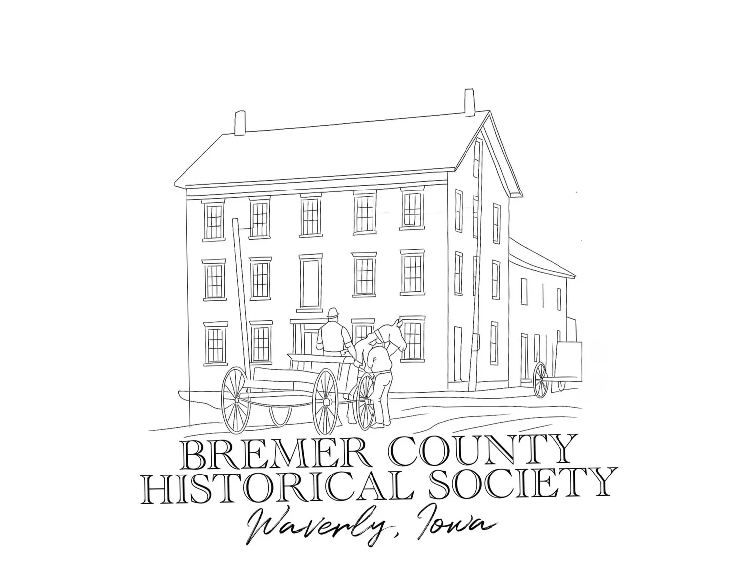 Bremer County Historical Society line art illustration