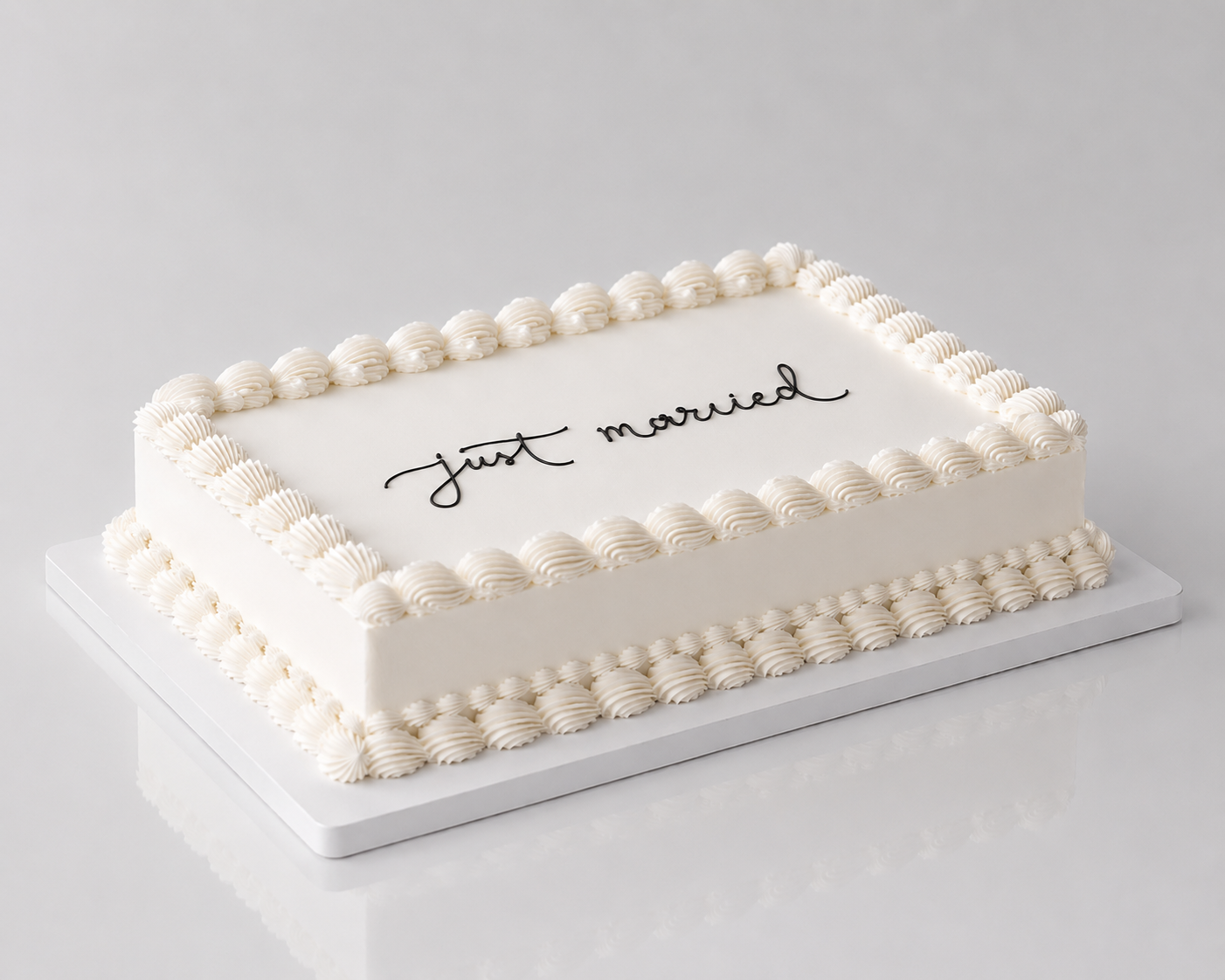 Minimal Wedding Half Sheet Cake