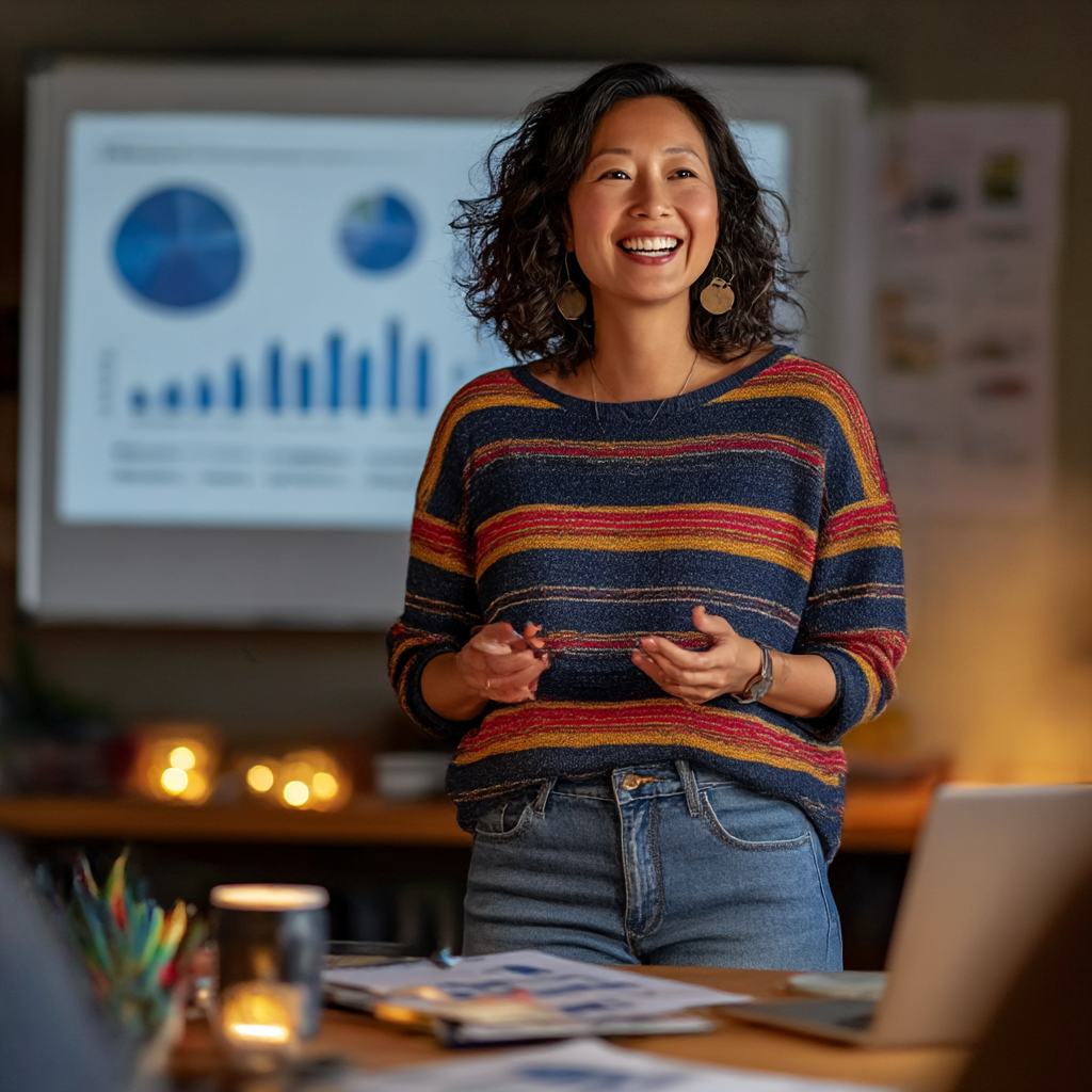 Construction financial advisor presenting business performance and reporting insights