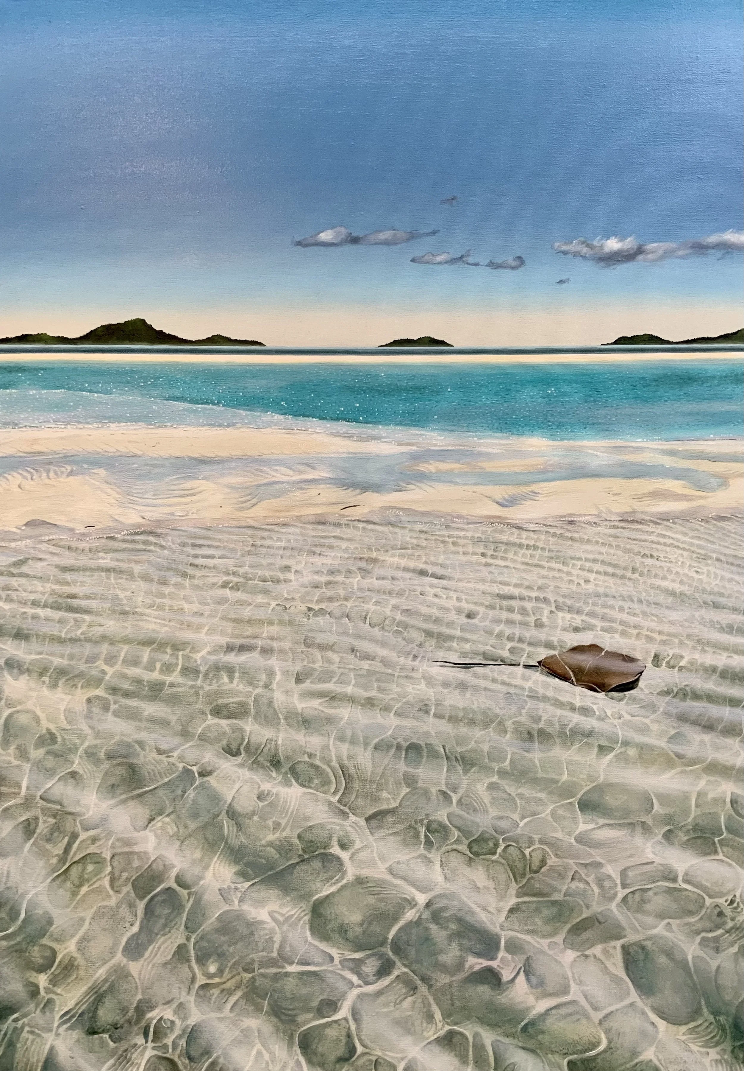 Shallow water stingray painting