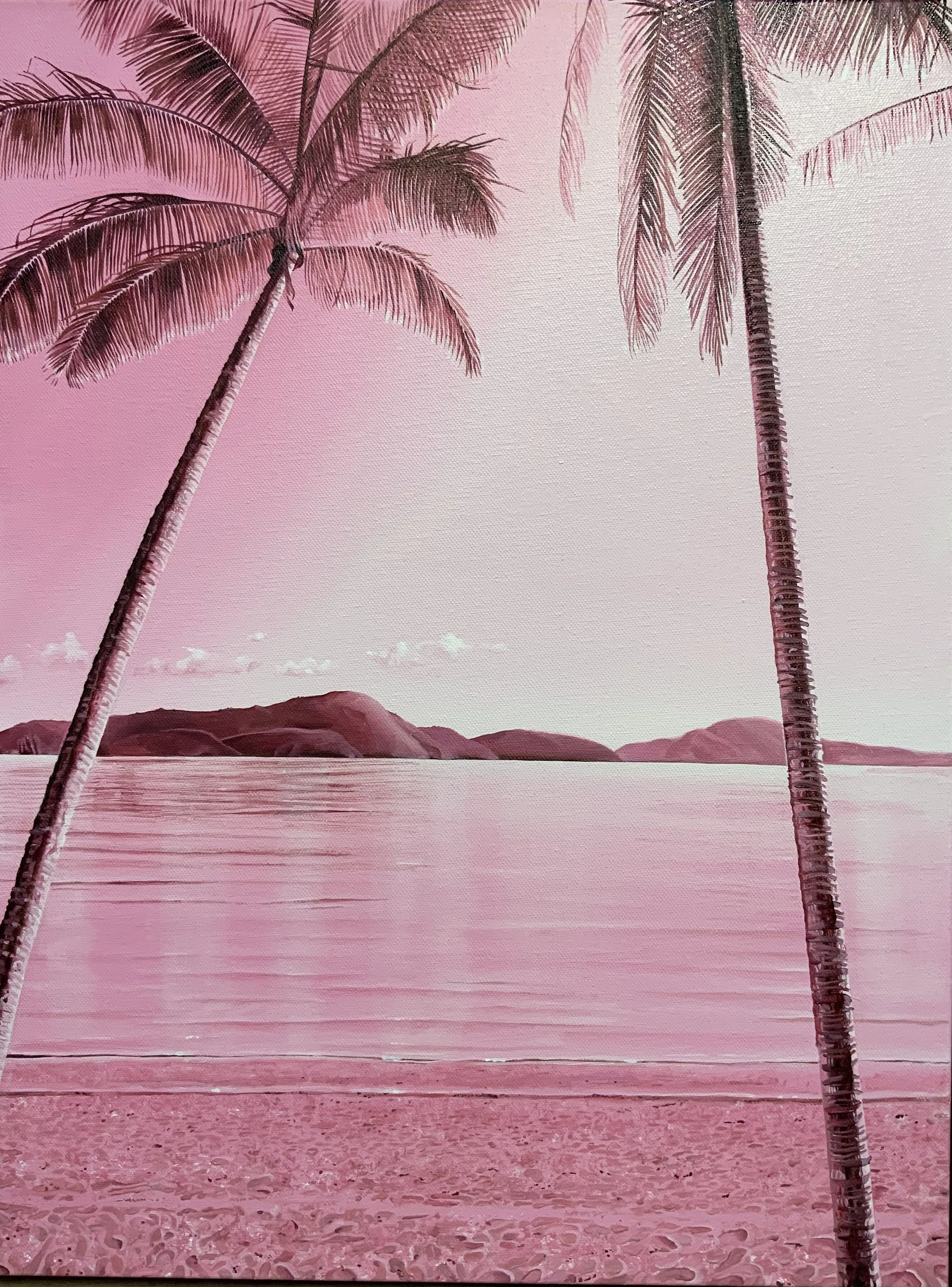 Pink Hamilton Island Painting in Baker Miller Pink