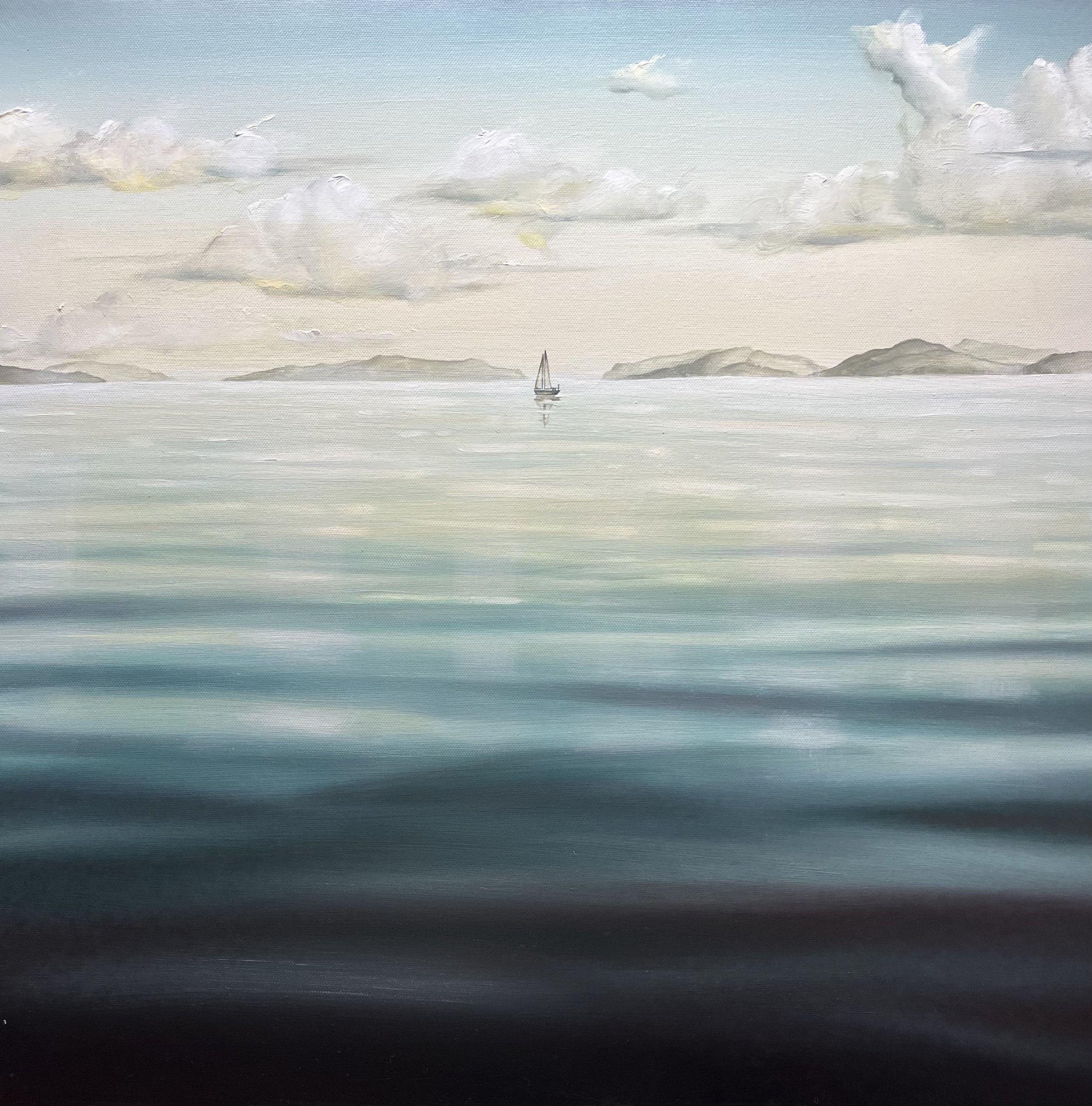 Sail boat on the ocean