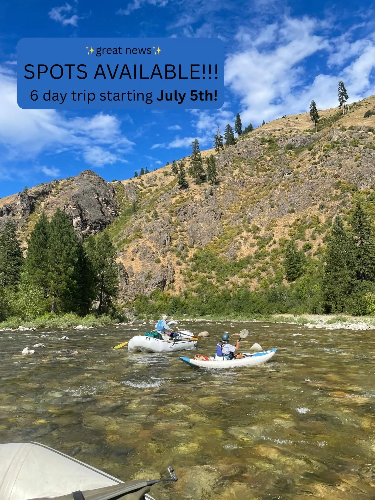 Your summer plans just got better🌊
Grab your crew and head out on the Selway River starting July 5th for a full week of sunshine, remote wilderness, adventure and unforgettable moments☀️
&bull;
&bull;
&bull;
#selwayriver #summerplans #idahorafting #