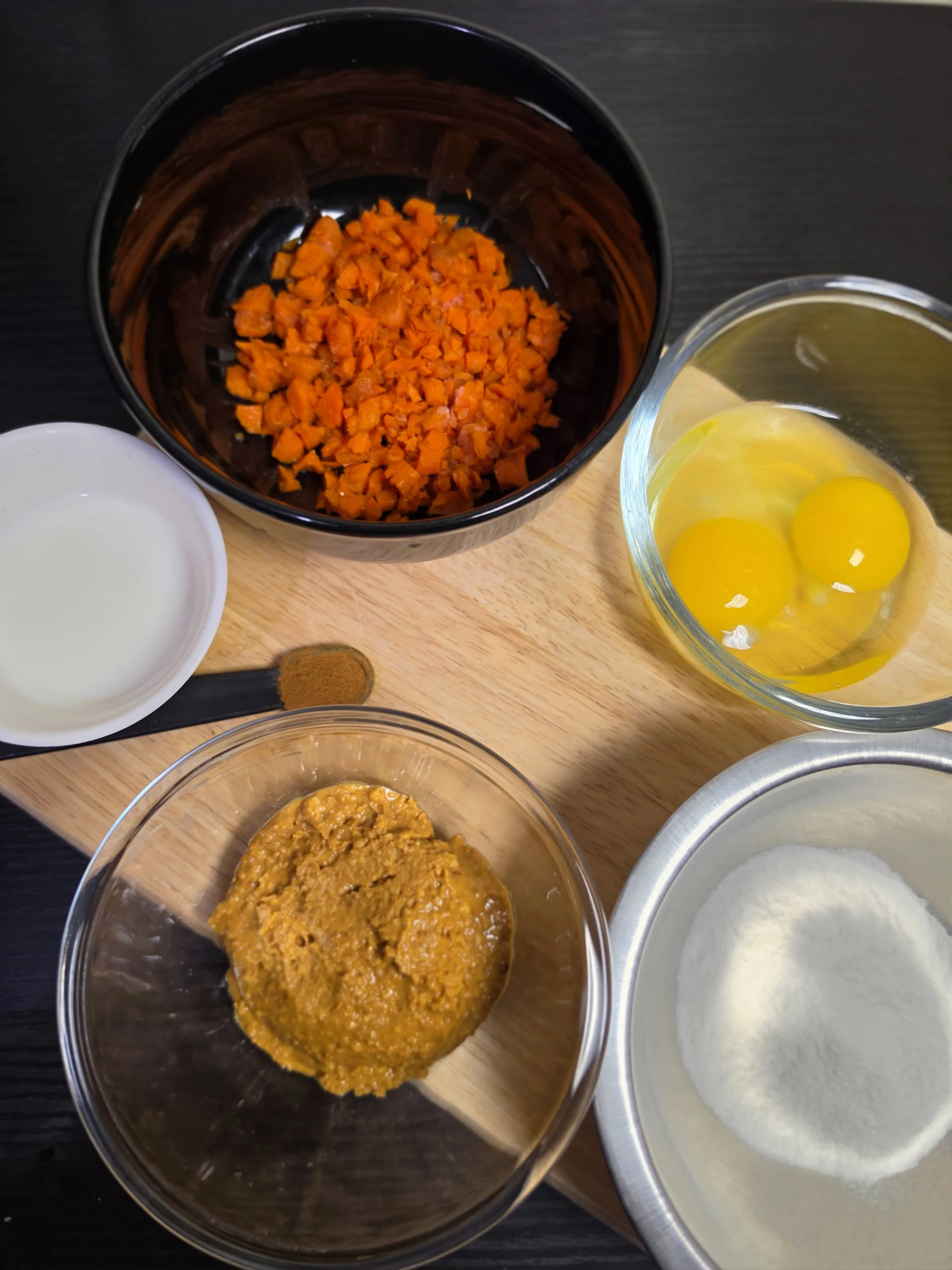 The actual ingredient proportions behind our Peanut Butter Carrot Cake.