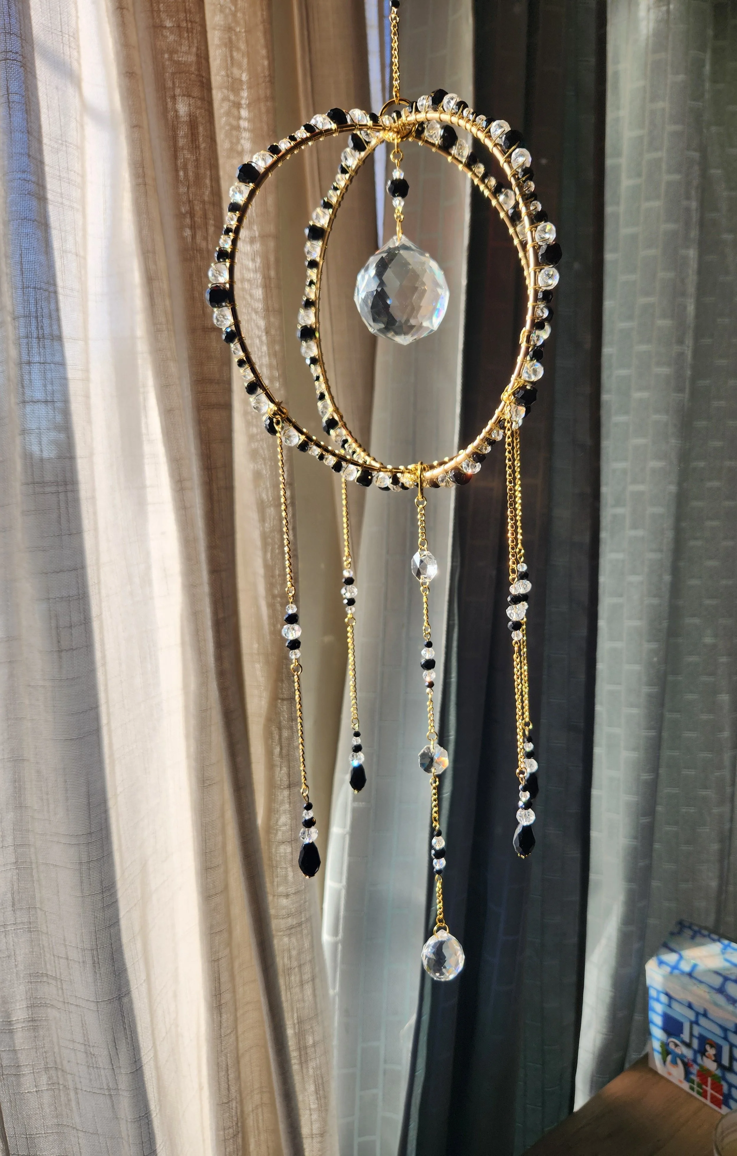 Black and Clear Crystal Orb Sun Catcher