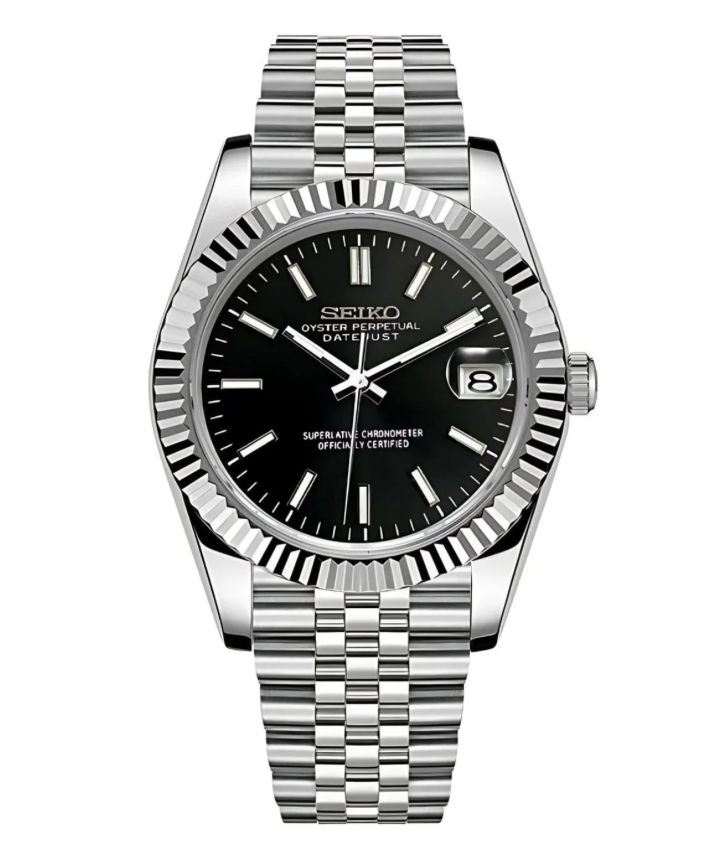 Black Dial Datejust Seiko Mod