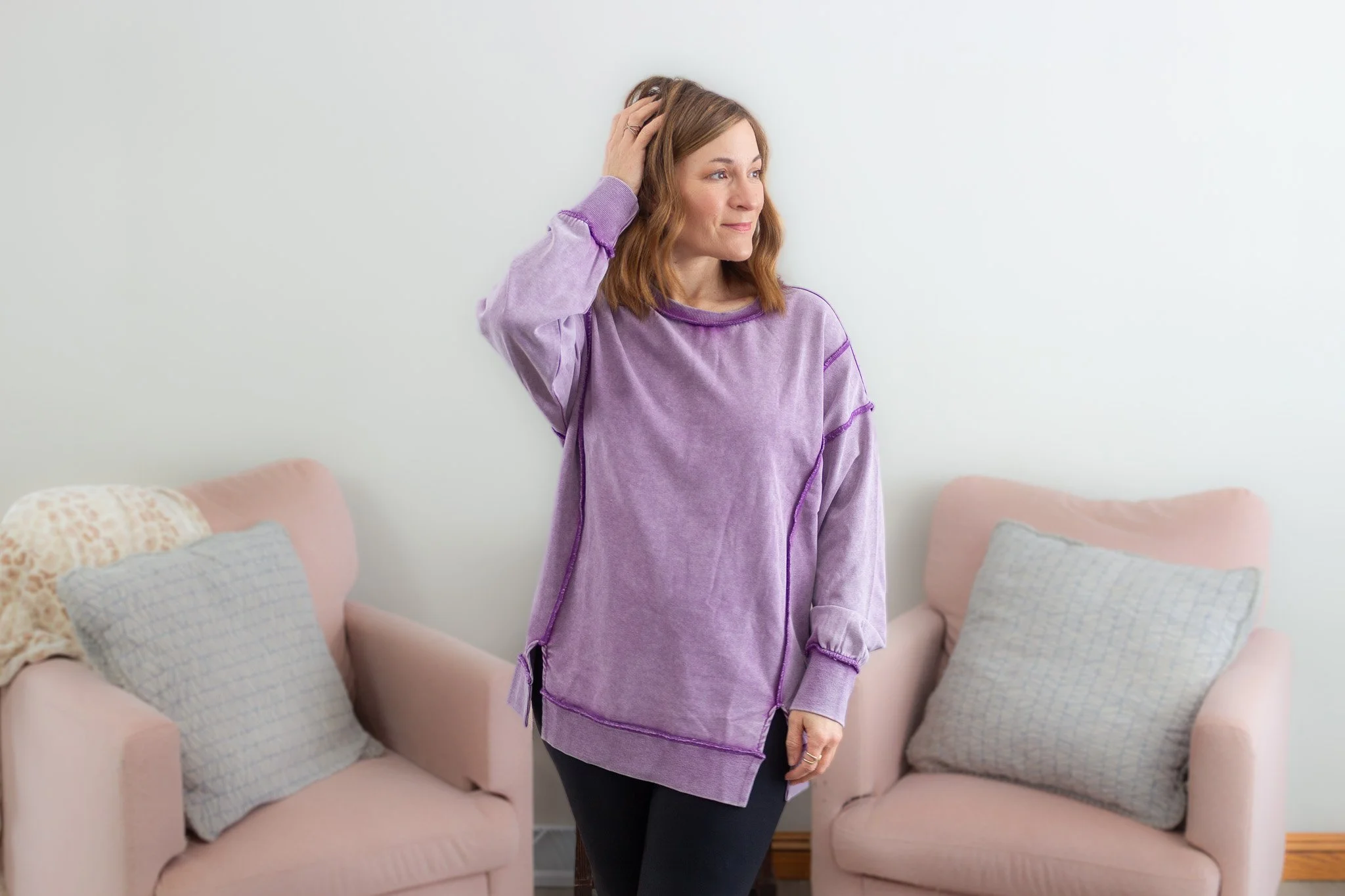 Mineral Wash Exposed Seam Sweatshirt