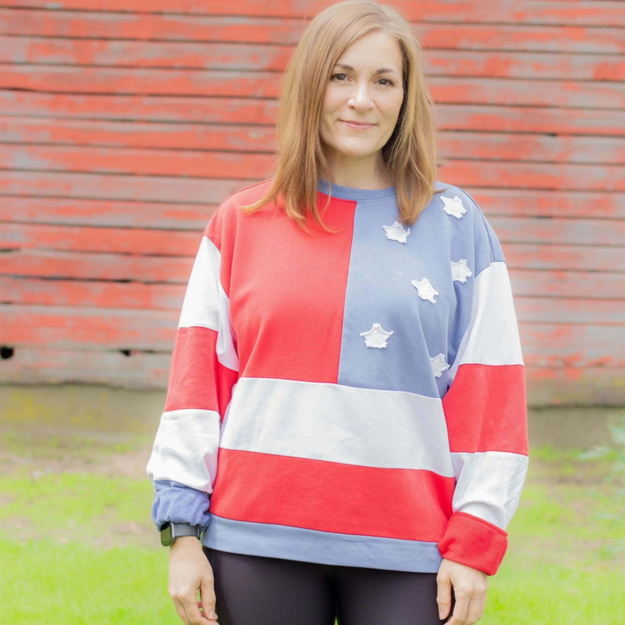 Mineral Wash Americana Flag Sweatshirt