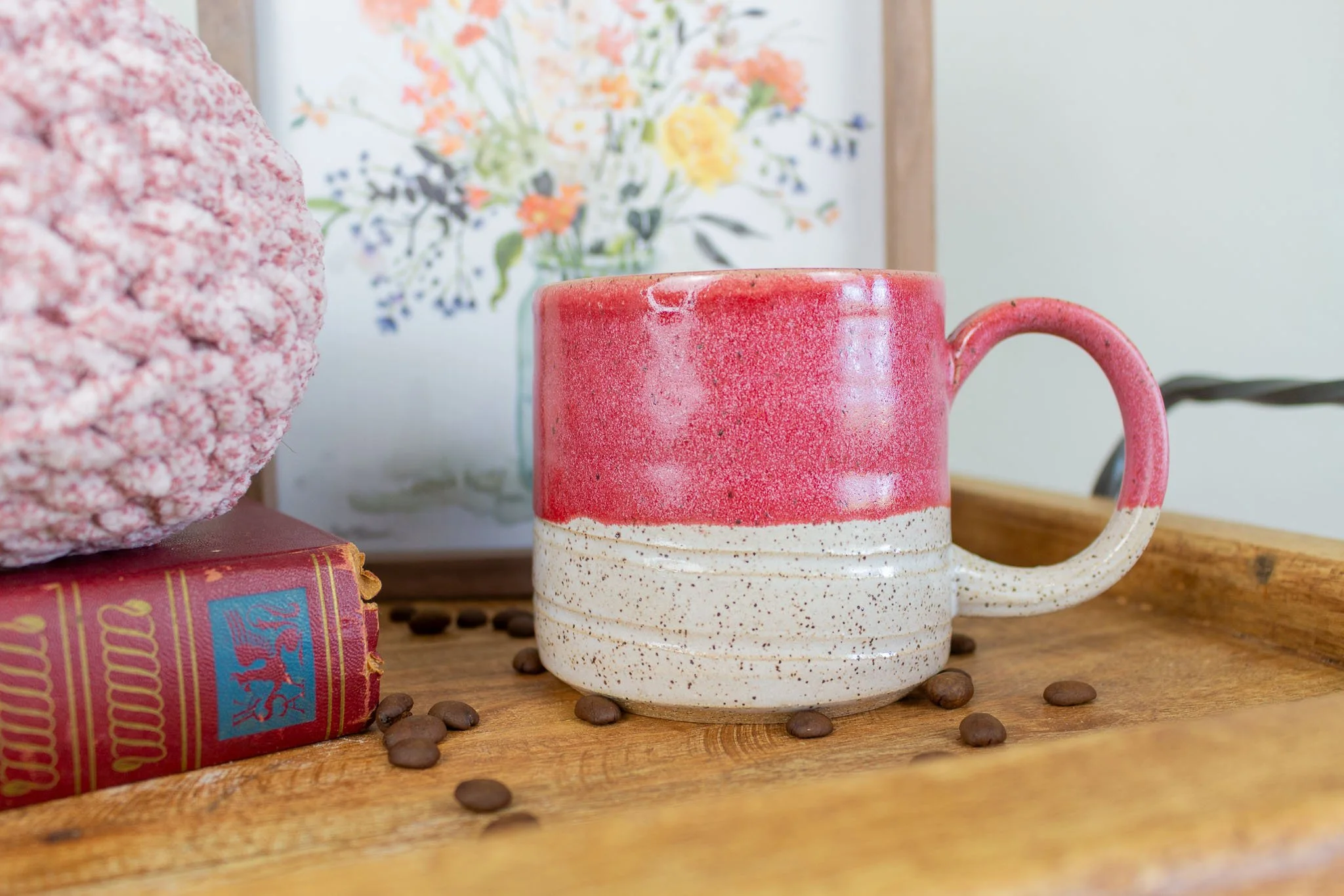 Frosted Cherry Hand-Thrown Stoneware Mug