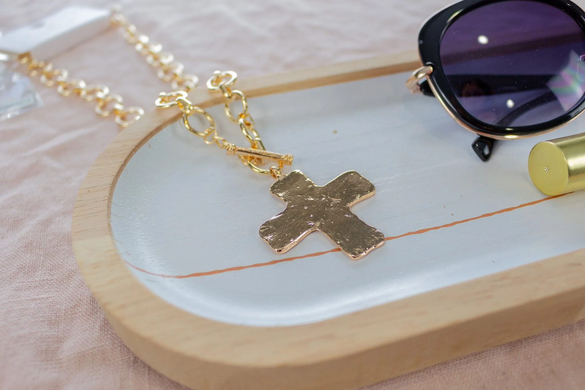 Front Toggle Cross Necklace