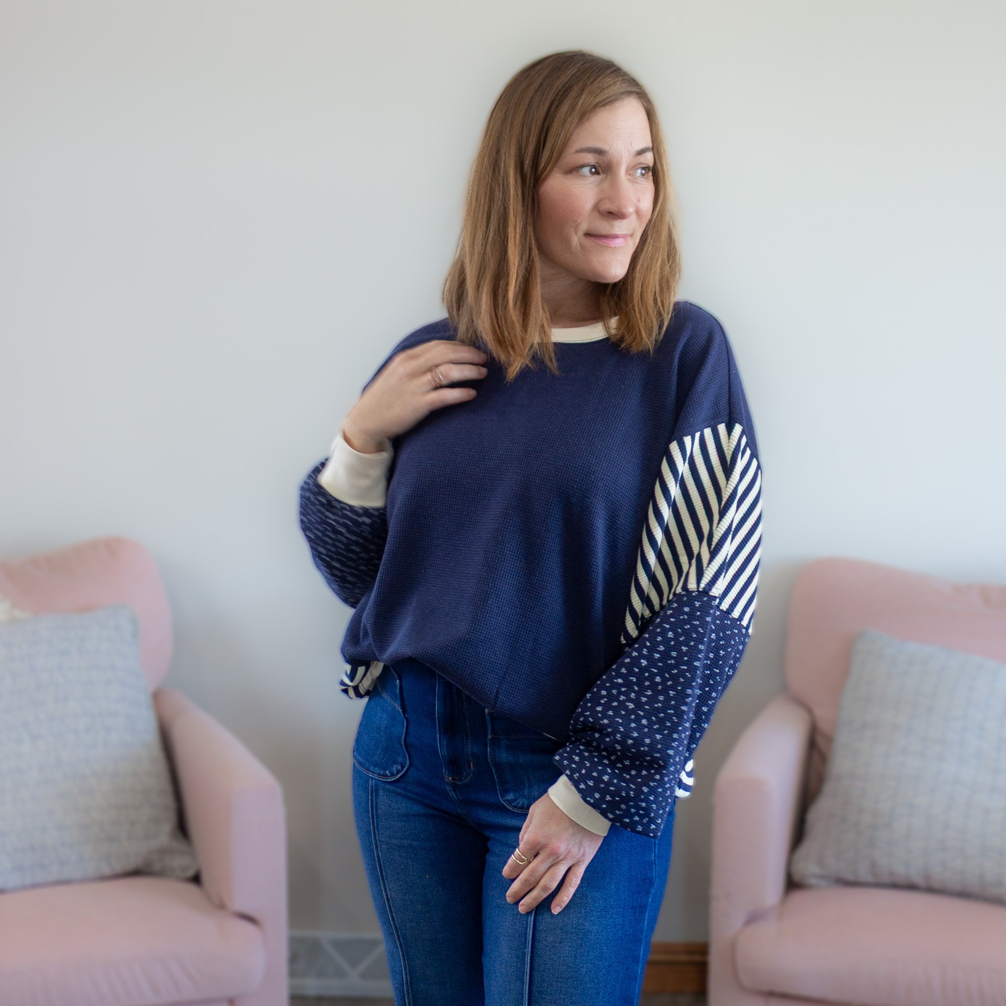 Striped Floral Sweater