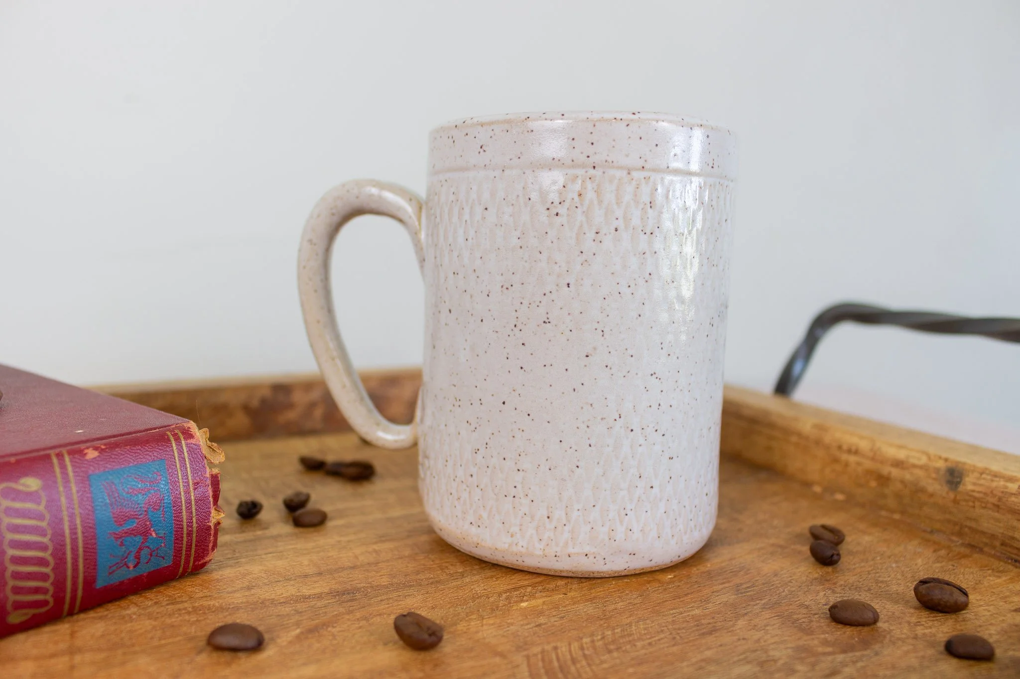 back of horse mug showing plain cream back side.