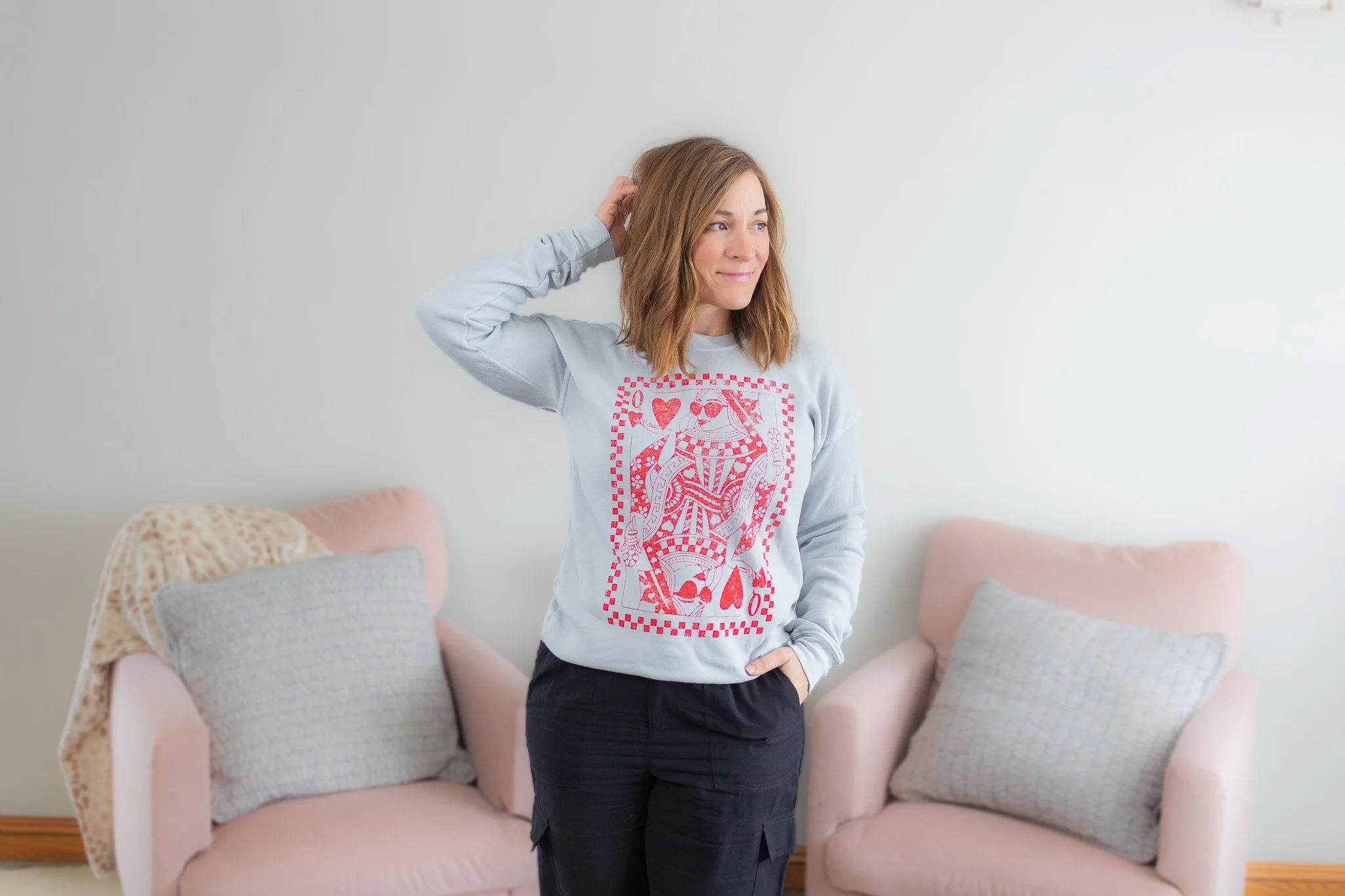 Queen of Hearts with Shades Sweatshirt