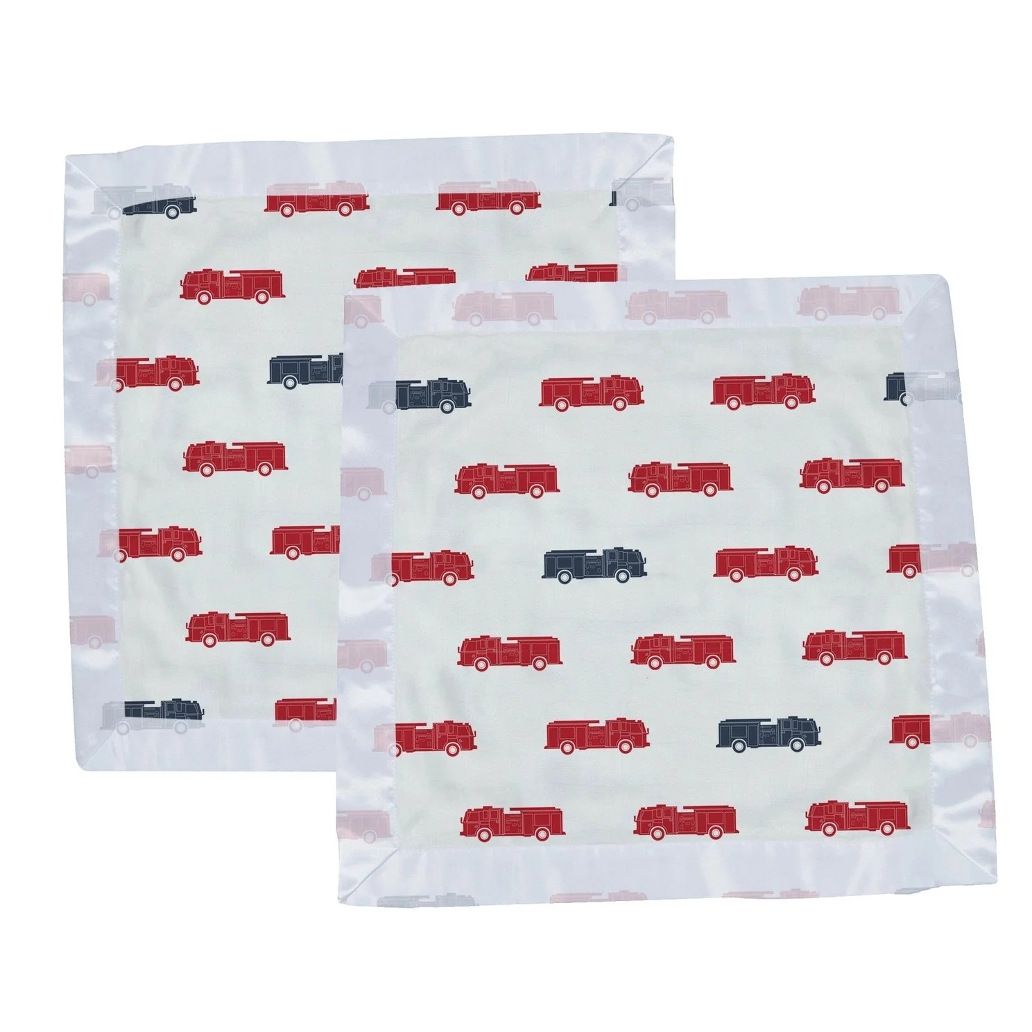 Blue and Red Firetruck Blankie (Set of Two)