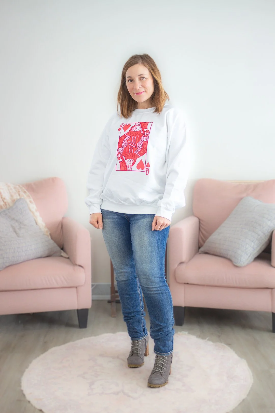Queen of Hearts Valentine Crewneck Sweatshirt