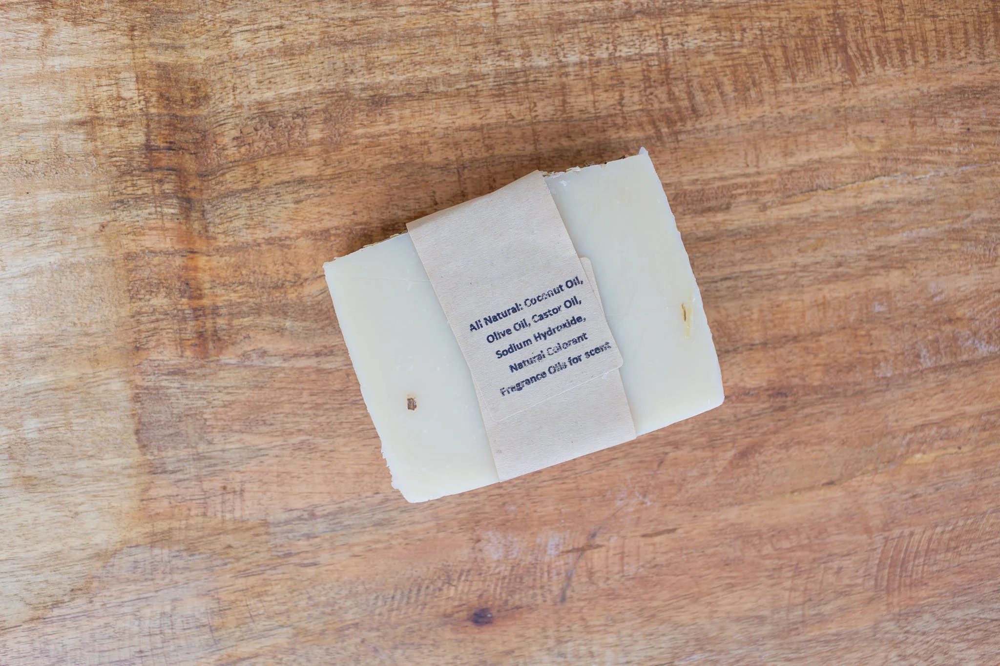 ingredient list of Sandalwood of India handmade soap.
