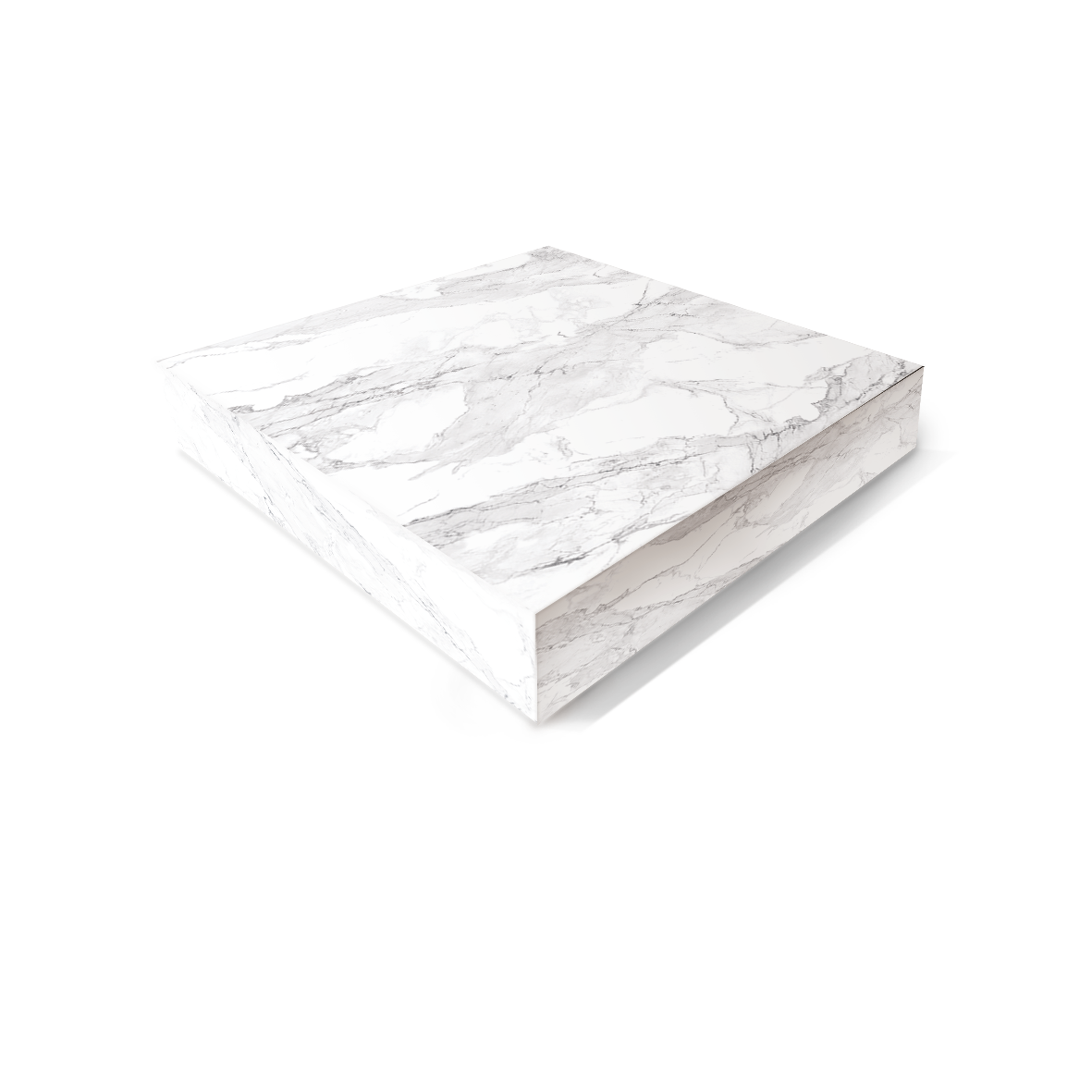 White marble slab with gray veining.