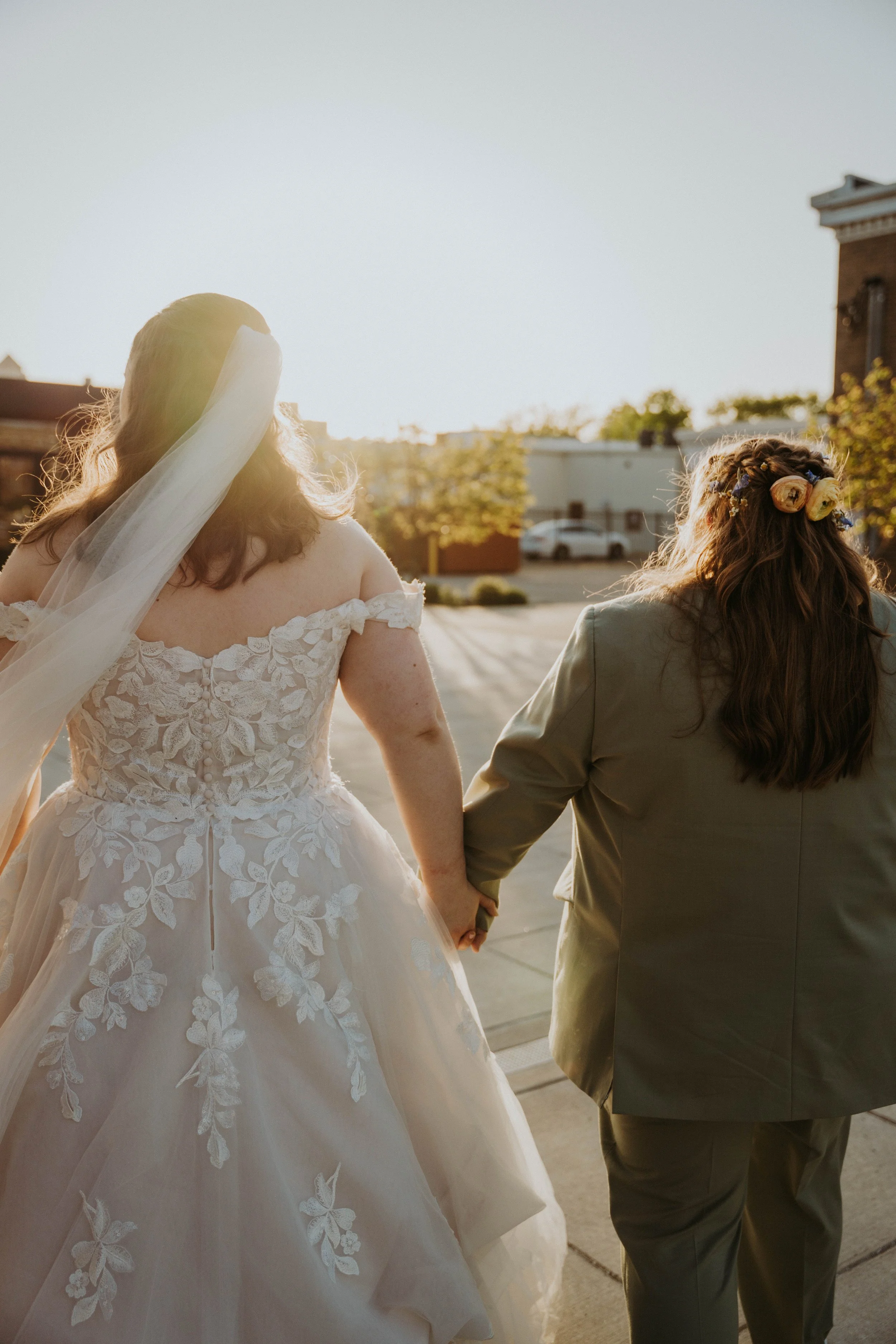 Des Moines wedding photography — candid bride and bride portrait