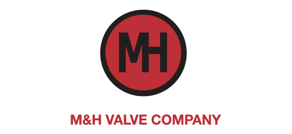 Logo of M&H Valve Company with red circle and black letters M and H inside.