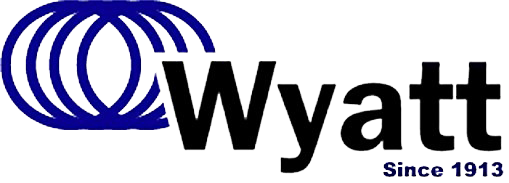 Wyatt logo with blue curved lines and black text saying 'Wyatt' with 'Since 1913' underneath.