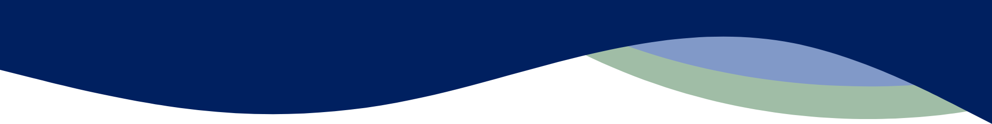 Abstract graphic with wavy shapes in dark blue, green, and light blue colors.