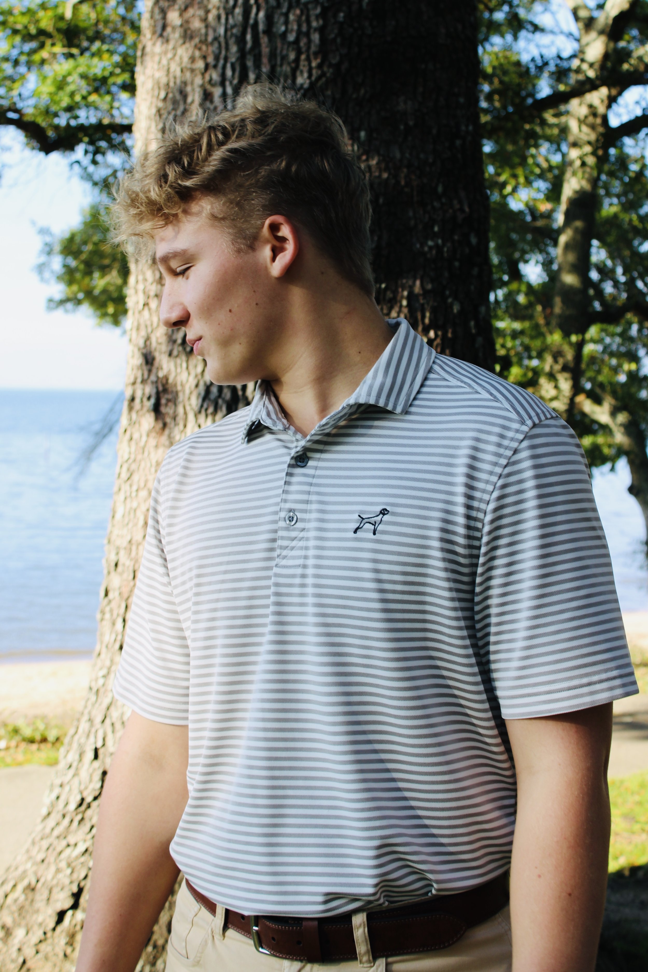 Silver Striped Polo