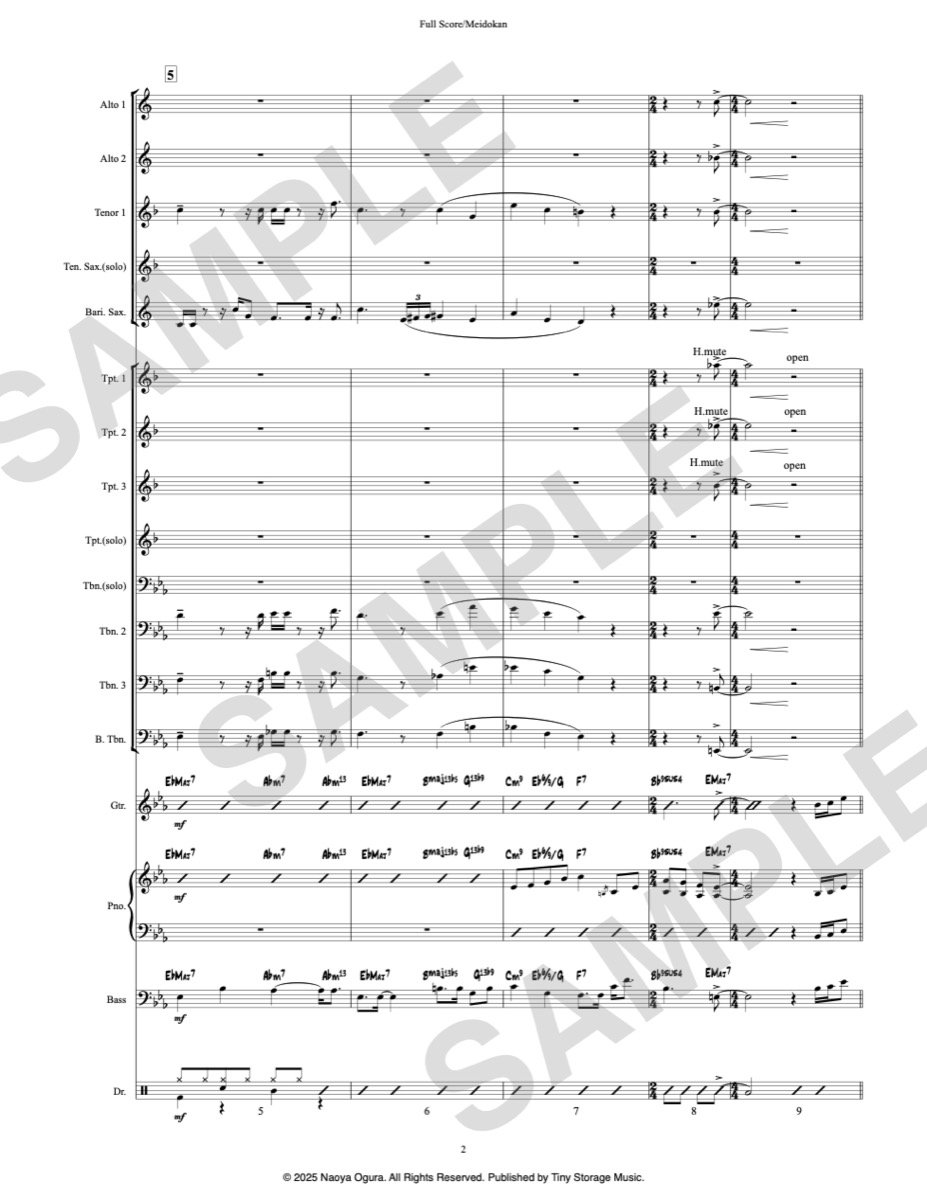 Meidokan full score sample, page 2
