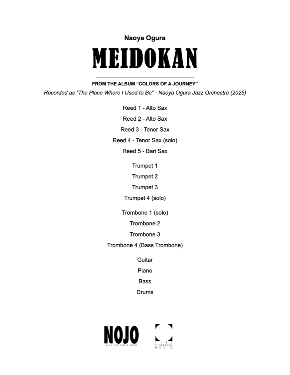 Meidokan big band score — cover page and instrumentation