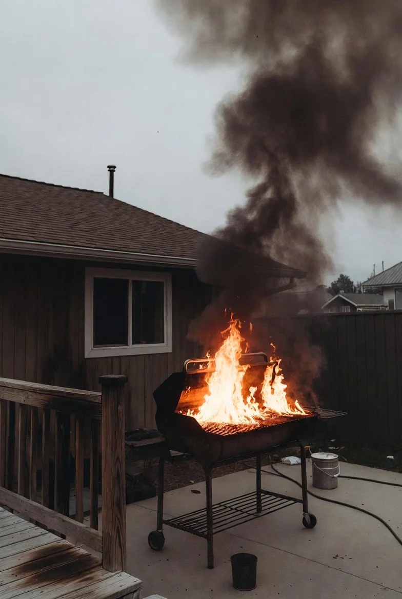grease fire on bbq grill