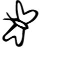 Black background with a white silhouette of a person in a dynamic pose.