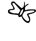Simple black background with white butterfly silhouette