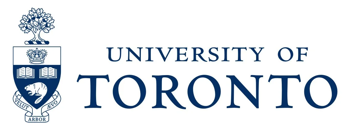 University of Toronto logo with shield featuring a tree, crown, open books, and a lion, with the text 'University of Toronto' beside it.