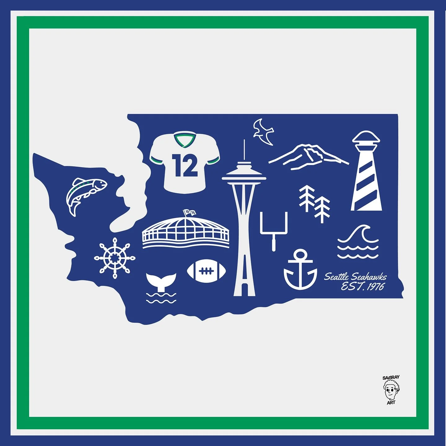 Happy Blue Friday! 💙💚✌🏾
-
.
.
.
.
.
.
#seahawks #bluefriday #superbowllx #superbowl60 #seattle #seahawksunday #seahawksart #seattleartist @seahawks @simplyseattle @seahawksproshop