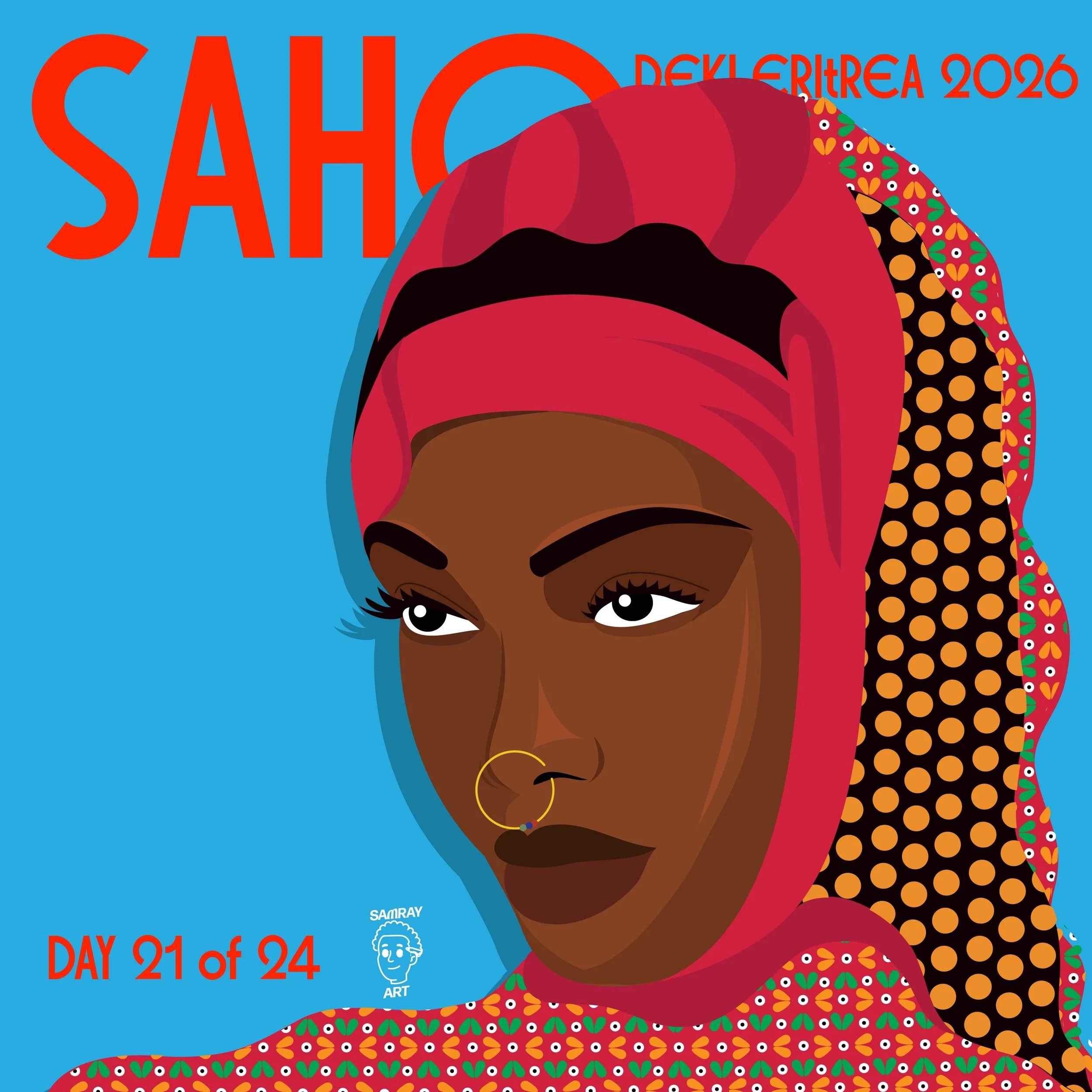 Day 21 of 24! Only 3 more days left! ✌🏾🐪🇪🇷 

Saho 
-
.
.
.
.
#art #eritrean #graphicdesign