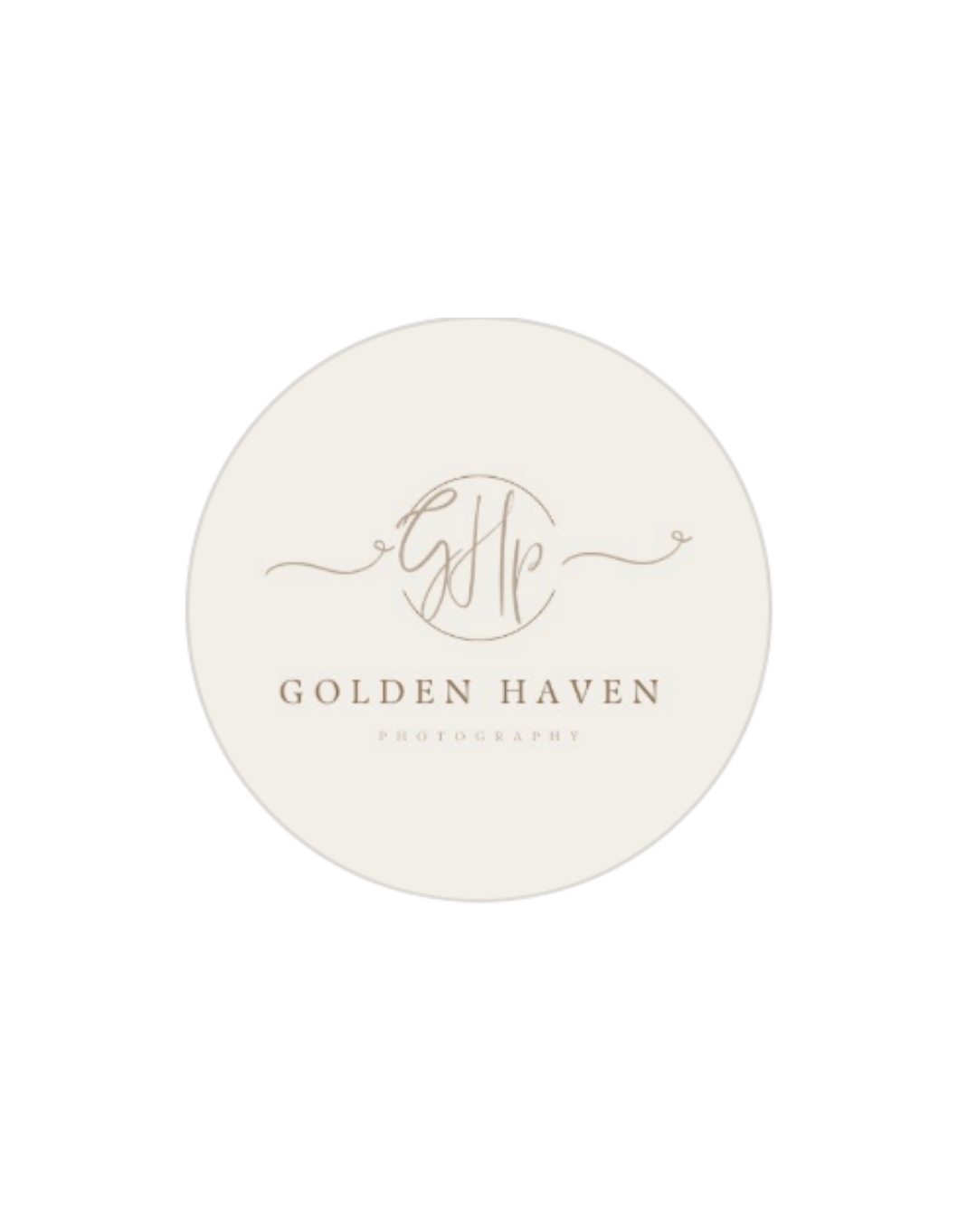 Logo for Golden Haven Photography featuring elegant initials 'ghp' and the text 'GOLDEN HAVEN PHOTOGRAPHY' in cursive and uppercase.