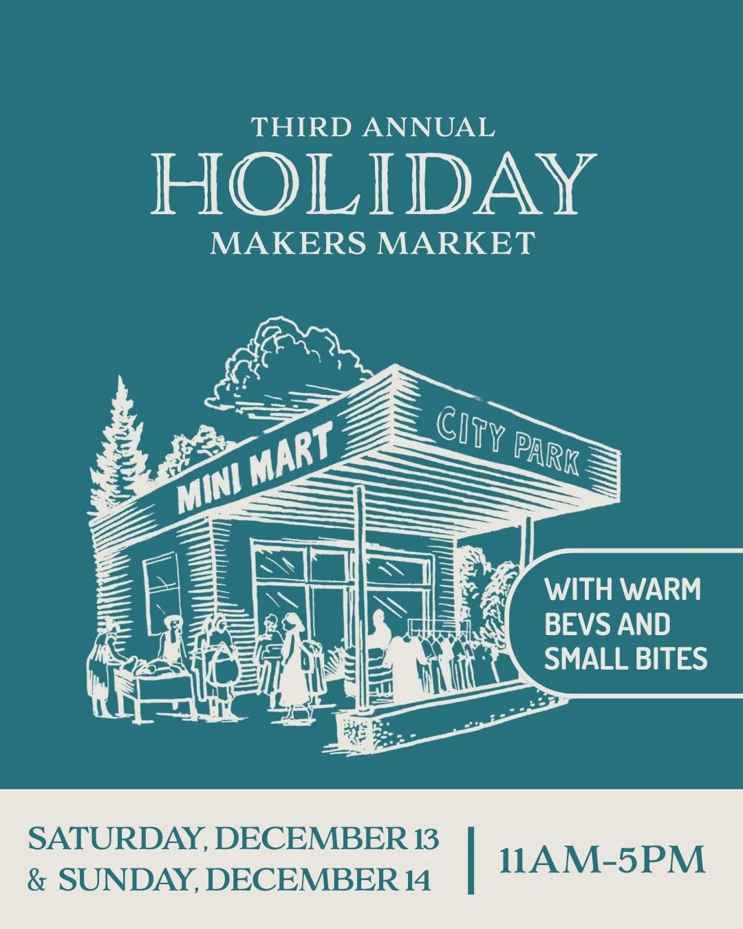 We&rsquo;re hosting a holiday market again this year! It will be a two day event of warm bites, cool vendors with wares perfect for the holidays! 

We&rsquo;ve got various vendors both days so make sure to come by and see us this weekend! Here&rsquo;