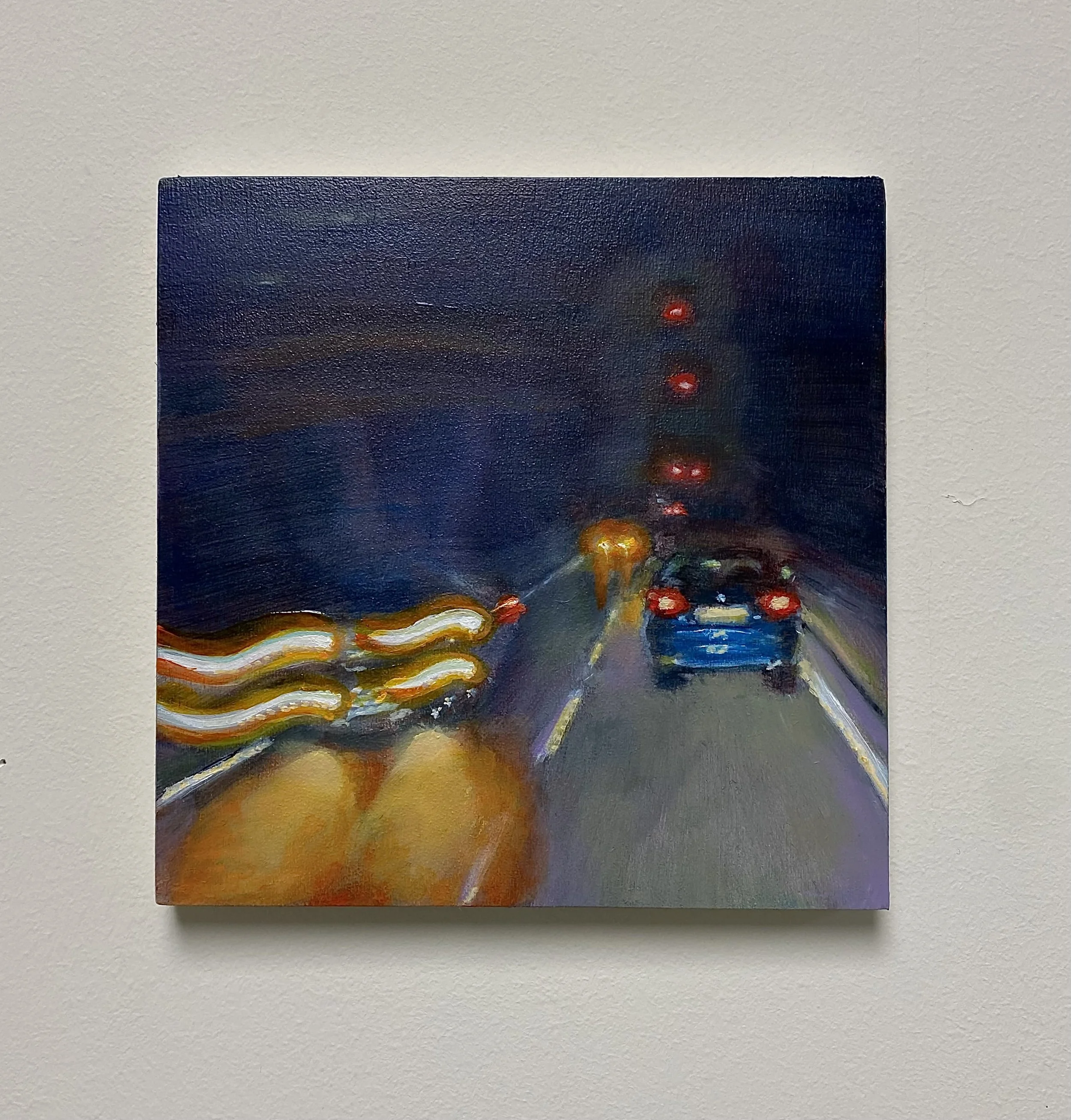 Evening Commute / 6 x 6in / 15.24 x 15.24 / Oil on wood panel