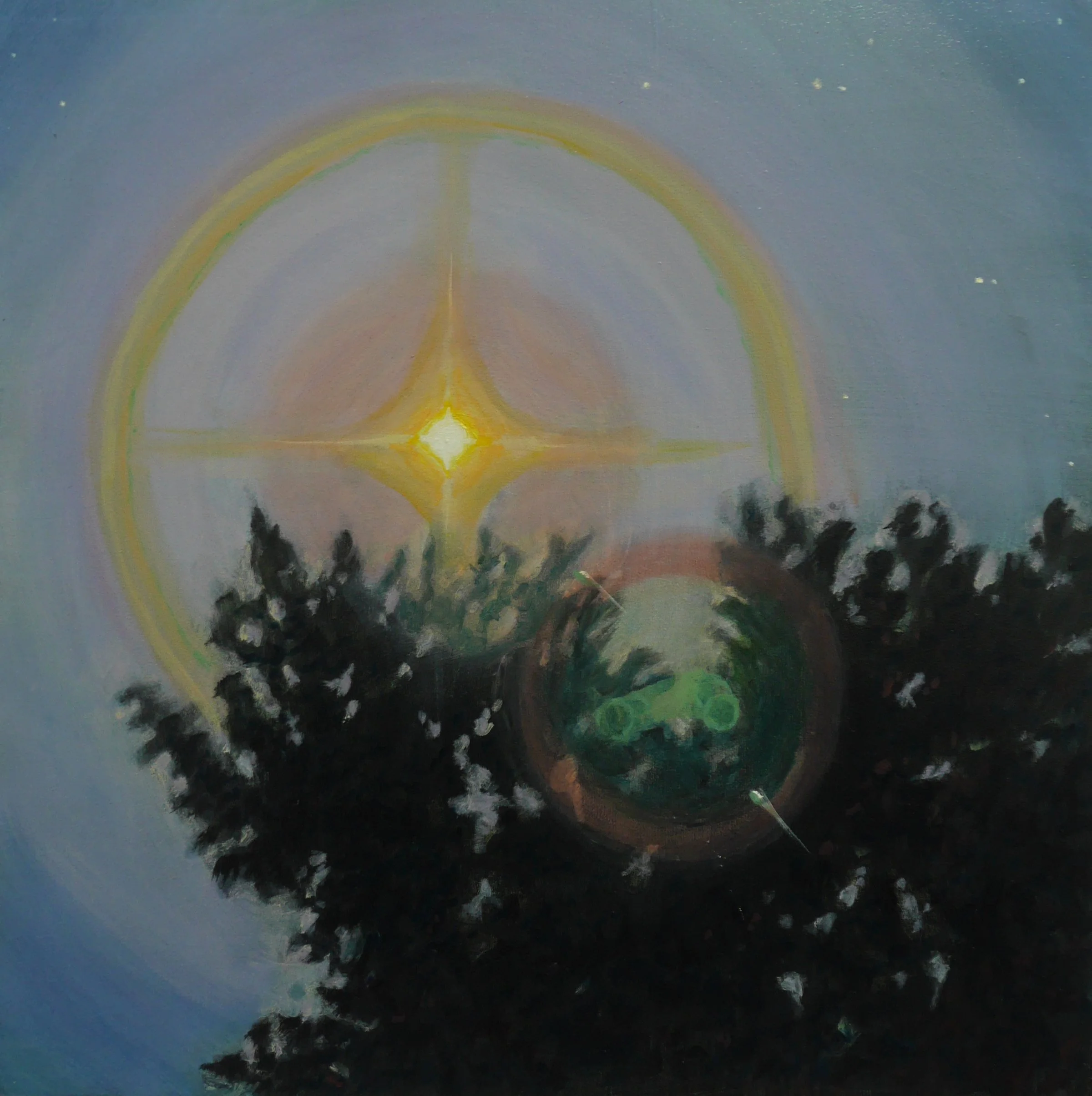 Moon Beam / 12 x 12in / 30.48 x 30.48cm / Oil on wood panel