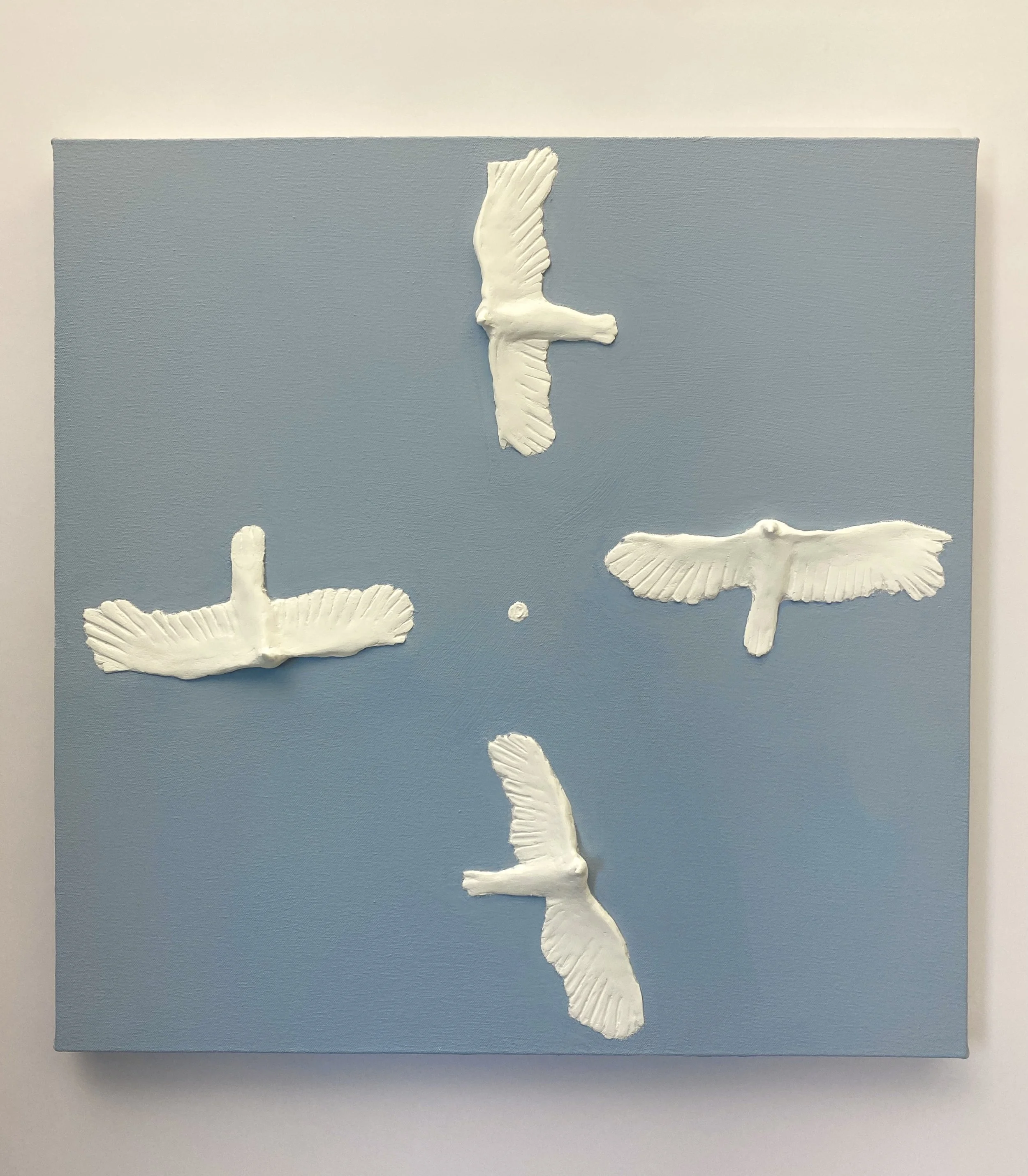 Daytime Descent / 20 x 20in / 50.8 x 50.8cm / Latex paint and plaster on canvas