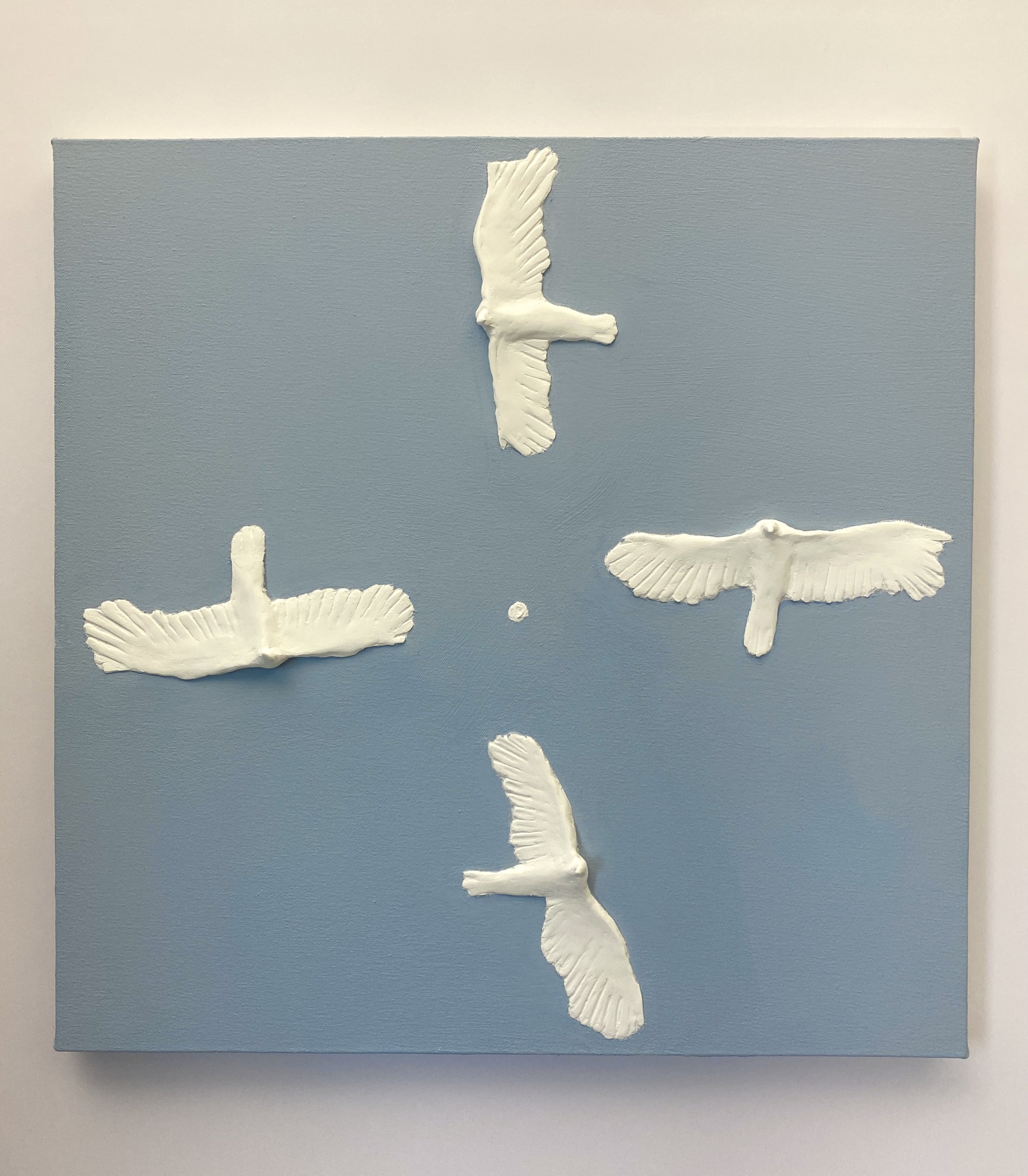 Daytime Descent / $1400 / 20 x 20in / latex paint and plaster on canvas