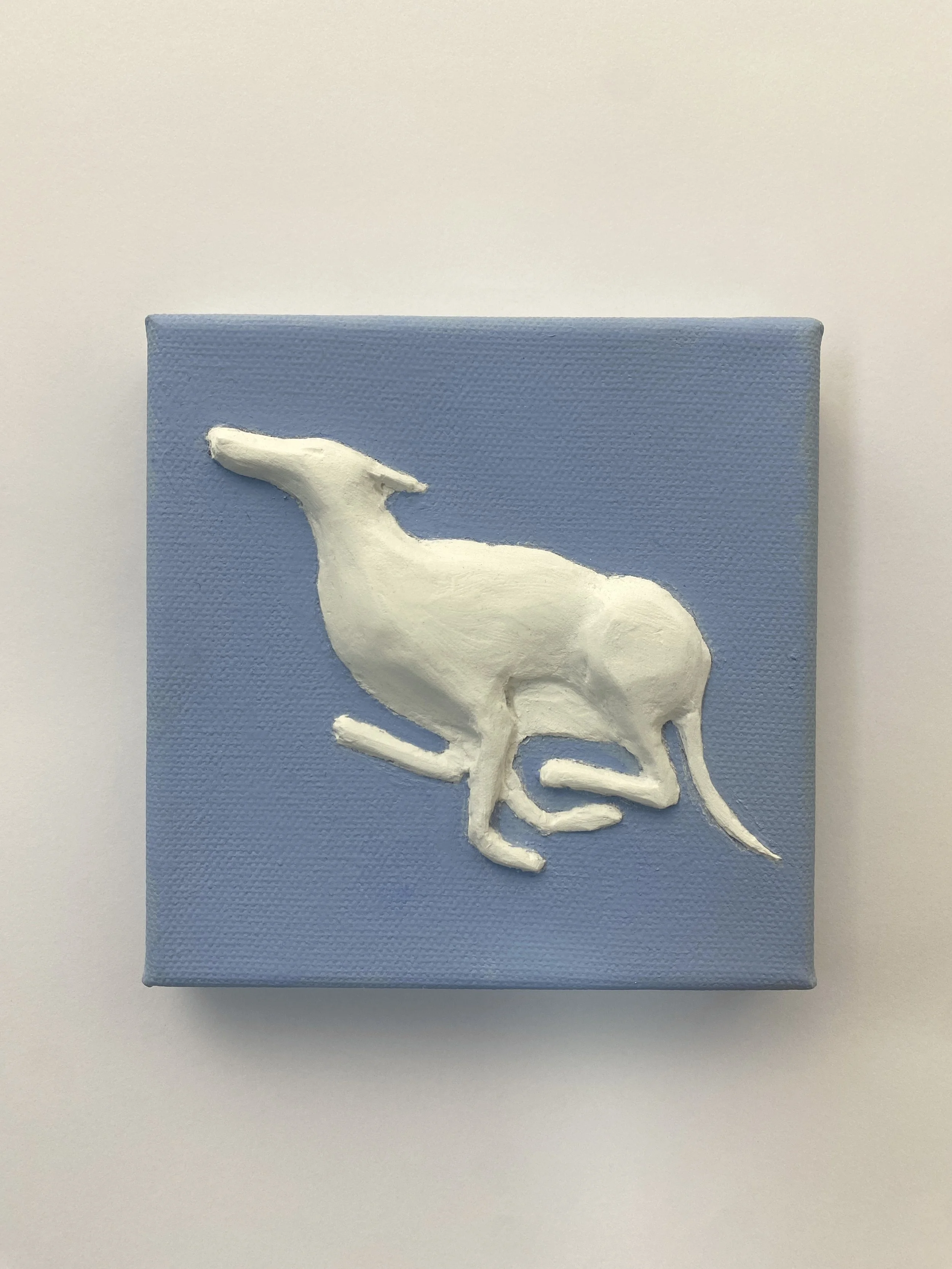 Flight / 6 x 6in / 15.24 x 15.24cm / Latex paint and plaster on canvas