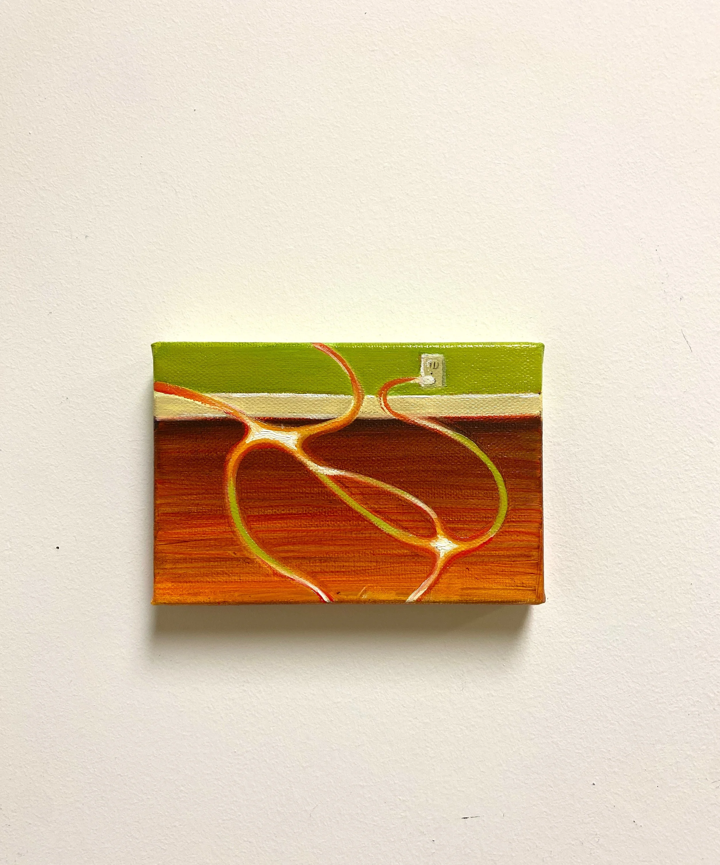Plugged In / 4 x 6in / 10.16 x 15.24cm / Oil on canvas