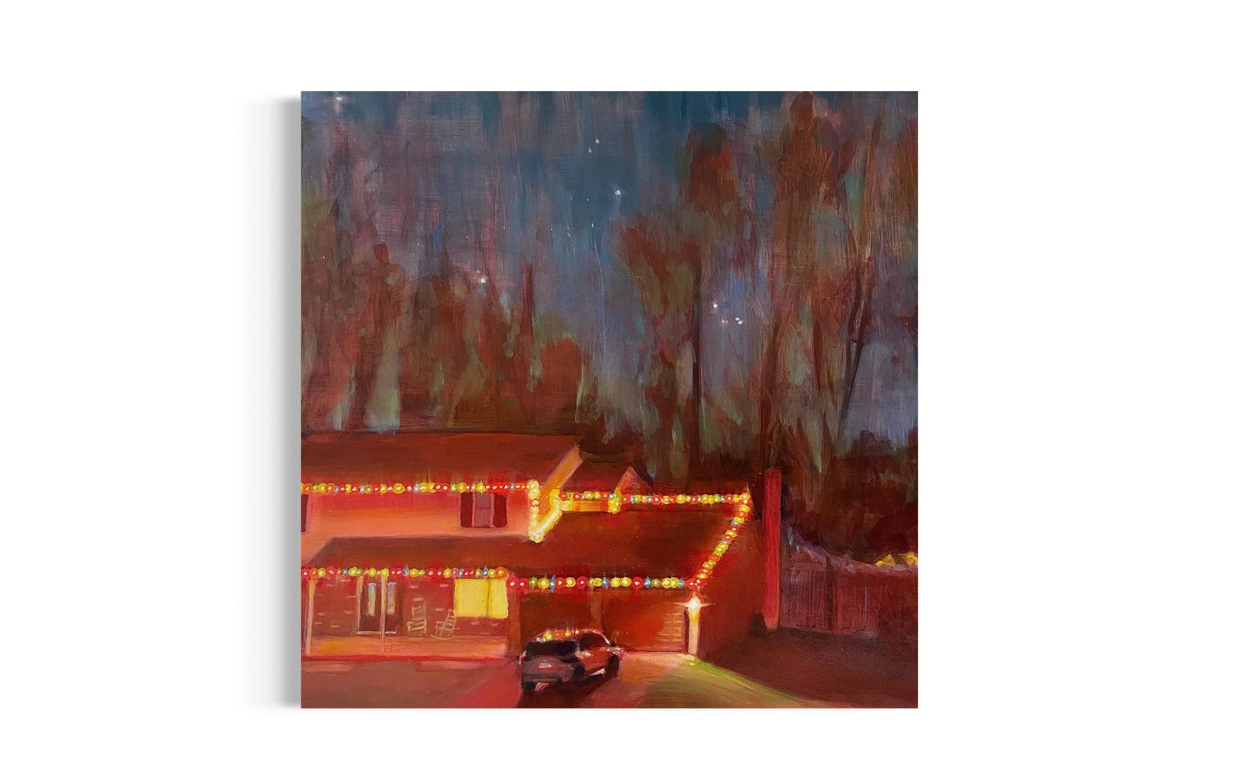 Xmas Lights / 24 x 24in / 60.96 x 60.96cm / Oil on wood panel