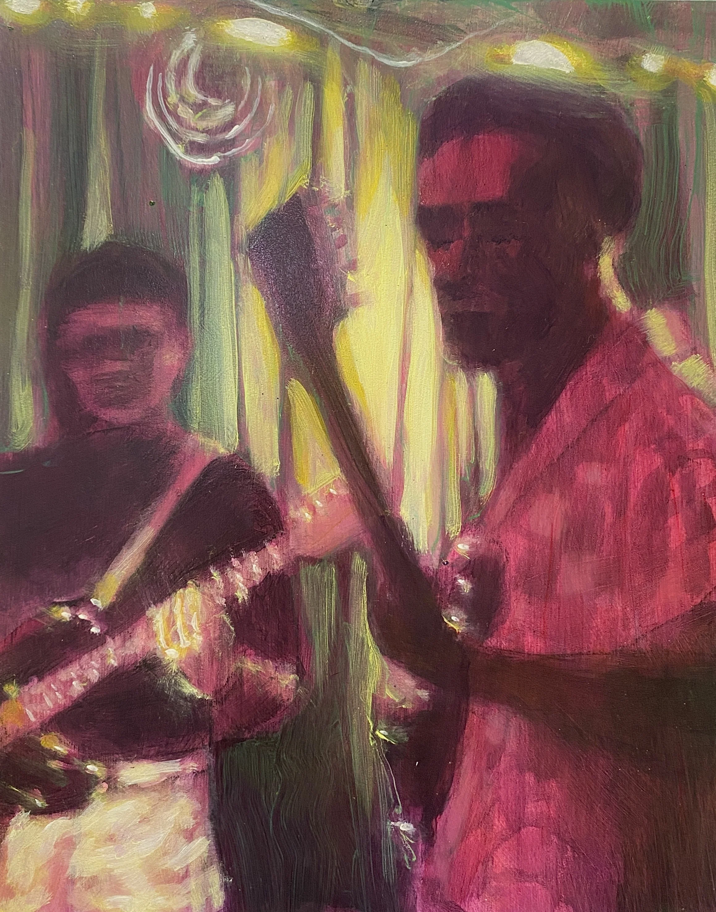 Live @ Larry's / 12 x 9in / 30.48 x 22.86 / Oil on wood panel