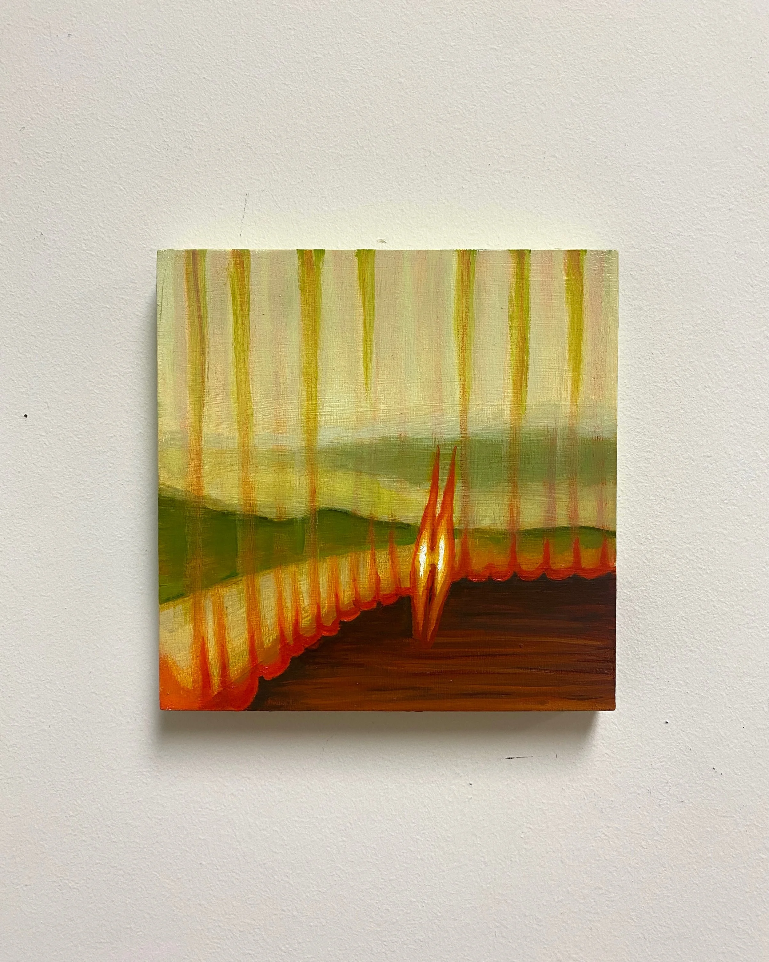 Piercing Glare / 6 x 6in / 15.24 x 15.24cm / Oil on wood panel