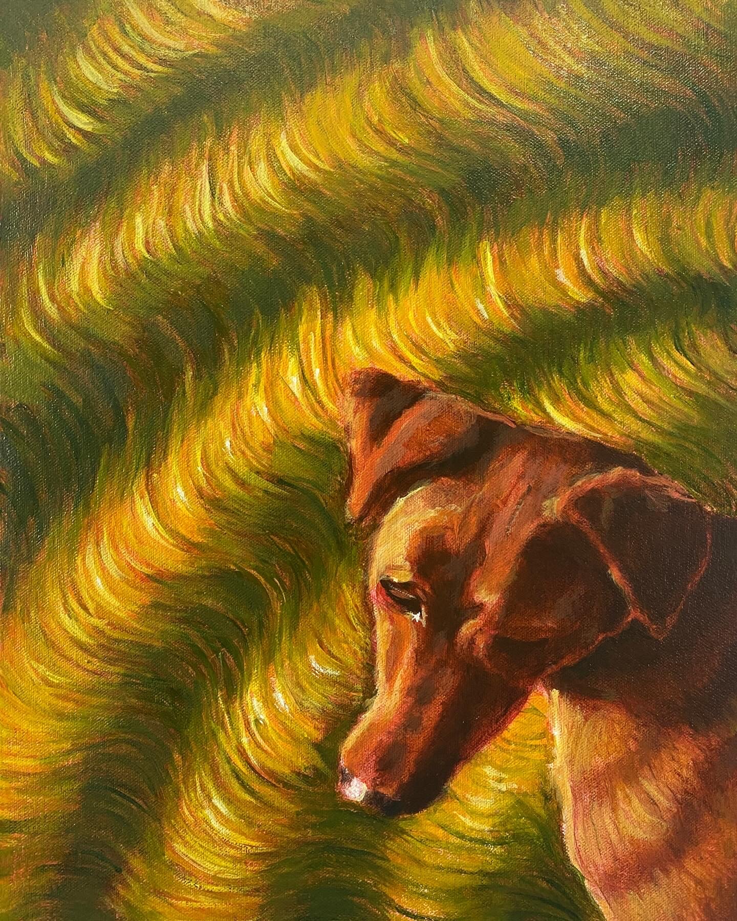 Varmints Beware / 14 x 11in / 35.56 x 27.94cm / Oil on canvas