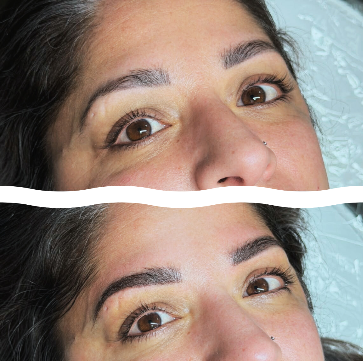 A touch up on 2 year old powder brows - sharpening the shape and colour once again