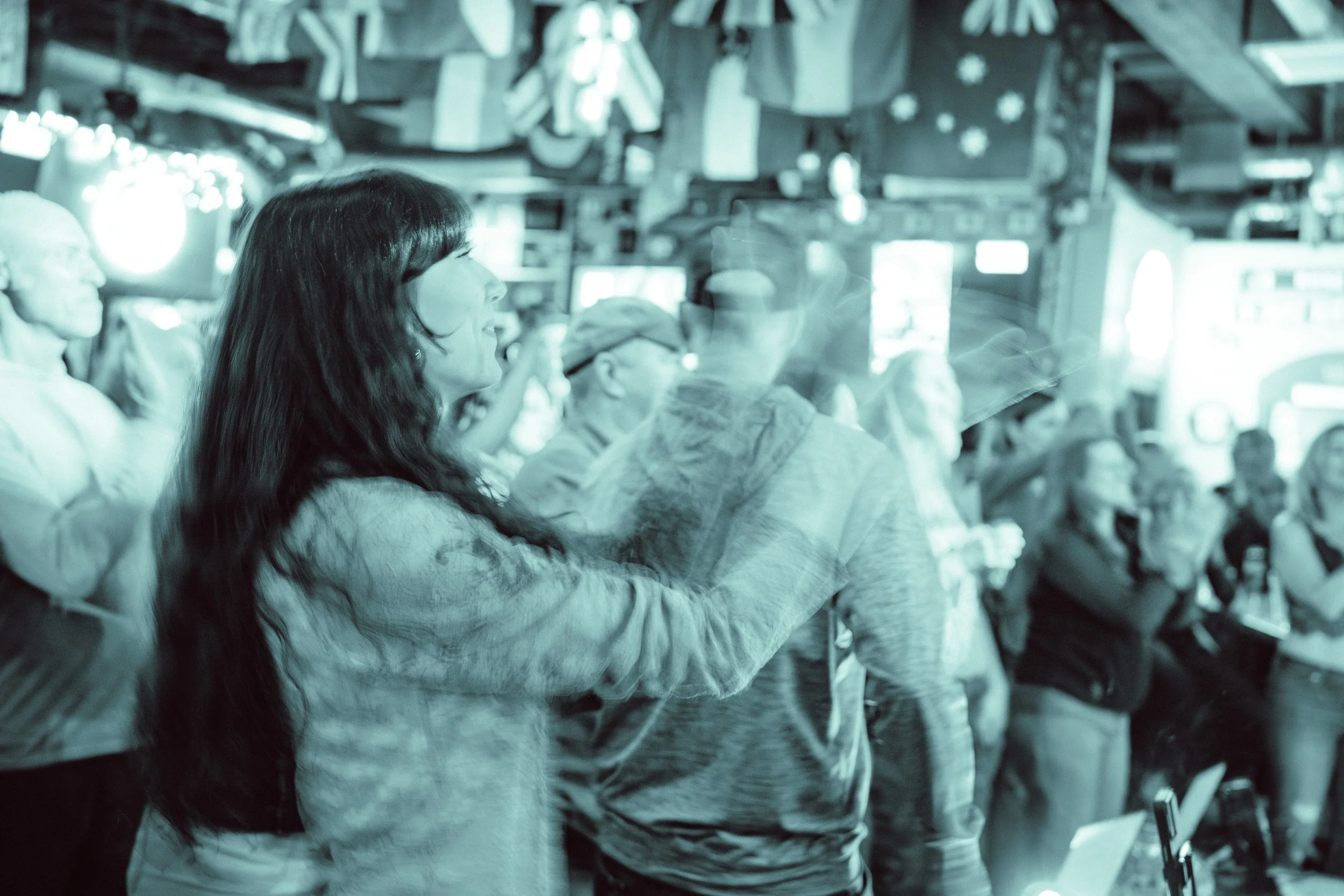 Crowd dancing during a Funk Around & Find Out live performance in Bend, Oregon.